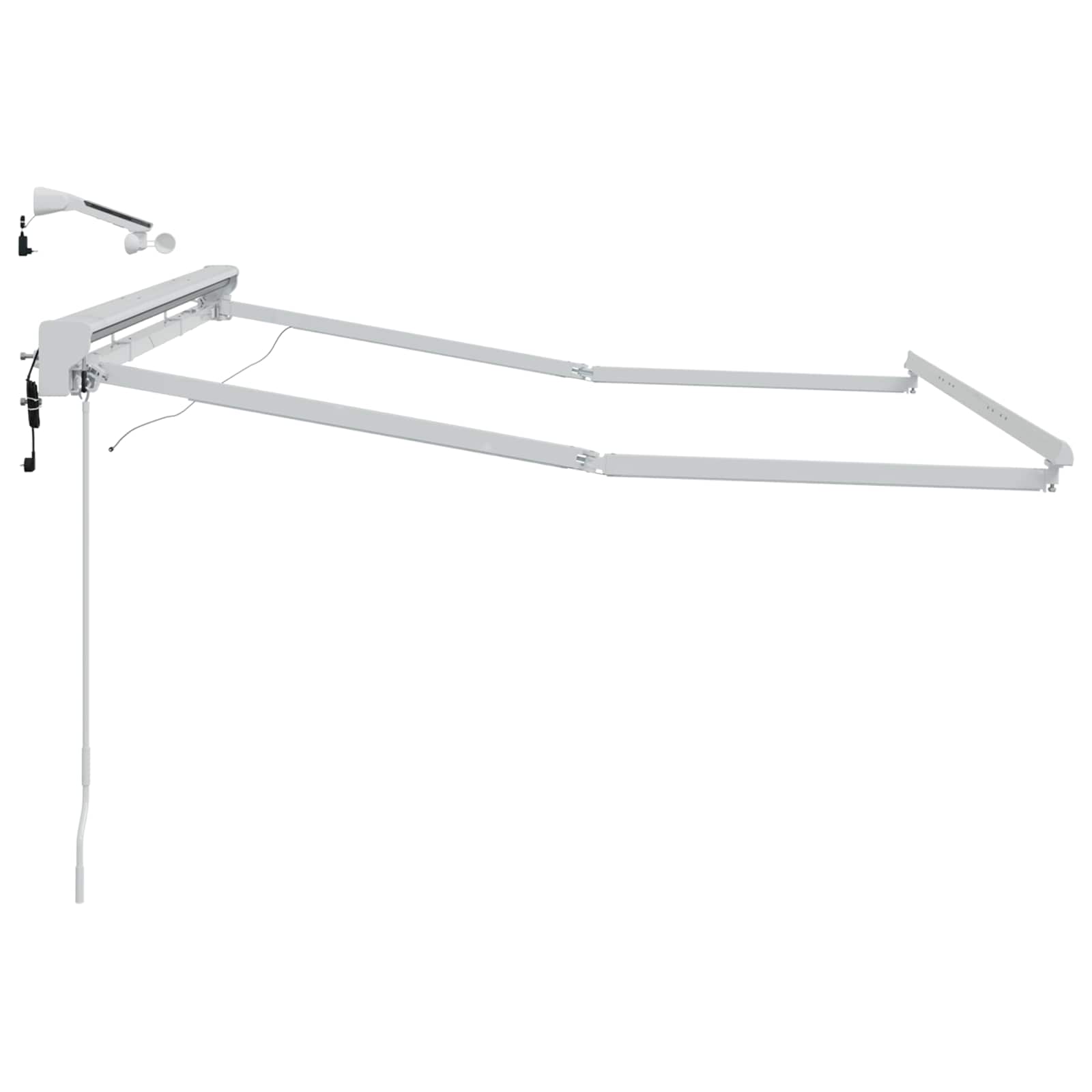 Okvir električne tende s LED-ovima Bijeli 3,5 x 2,5 m Aluminij