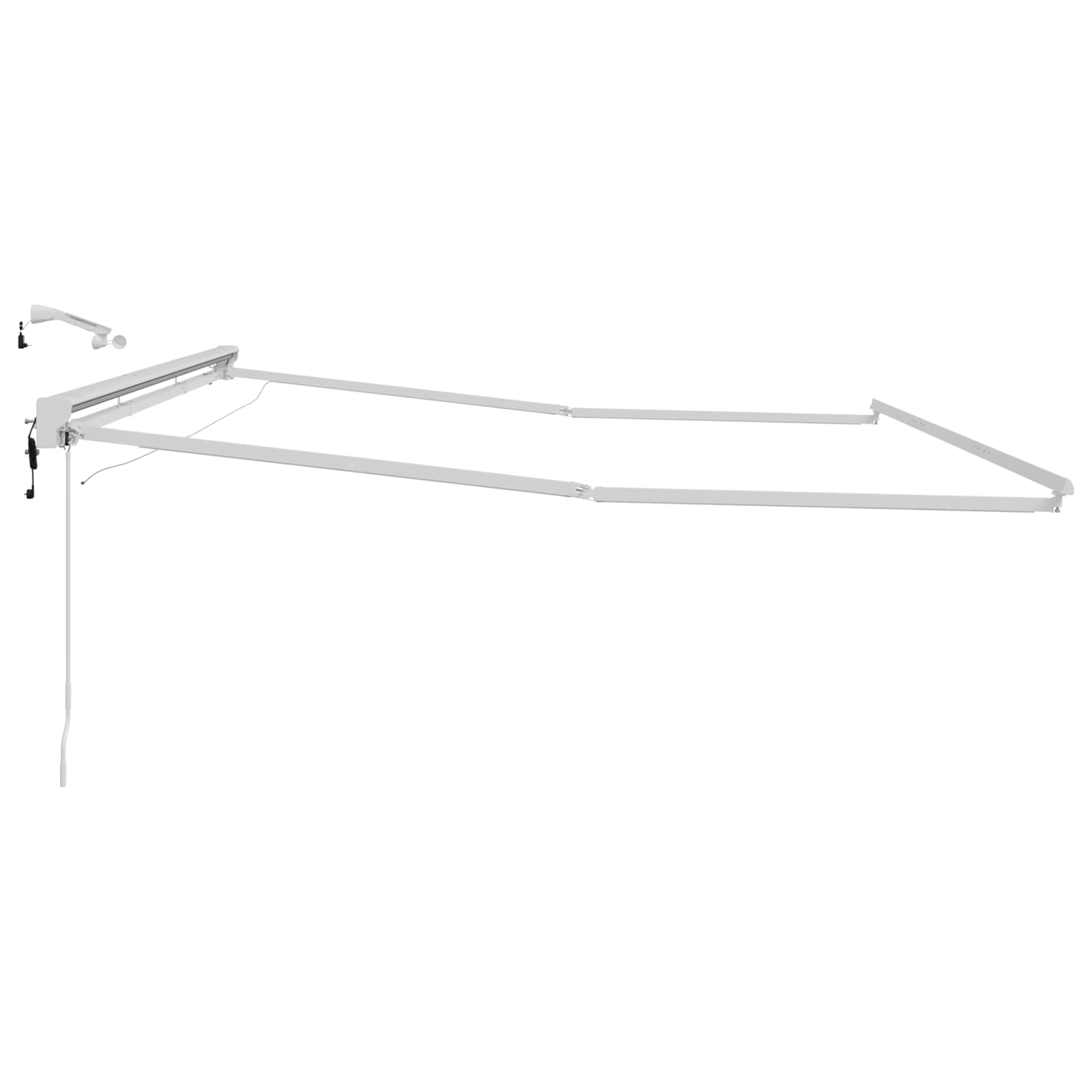 Okvir električne tende s LED-ovima Bijeli 5 × 3,5 m Aluminij