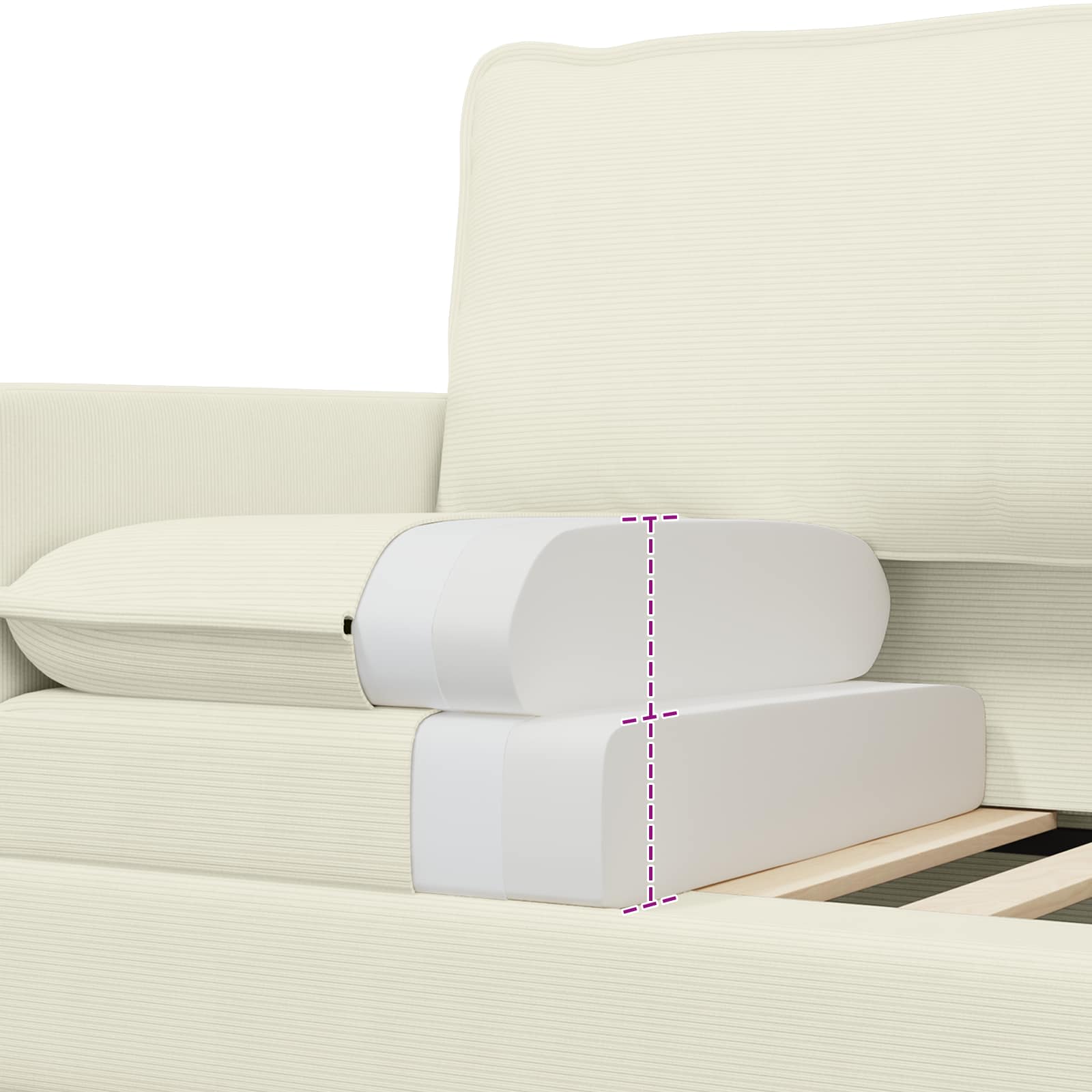Sofa Krem 76 x 81 x 87,5 cm Tkanina