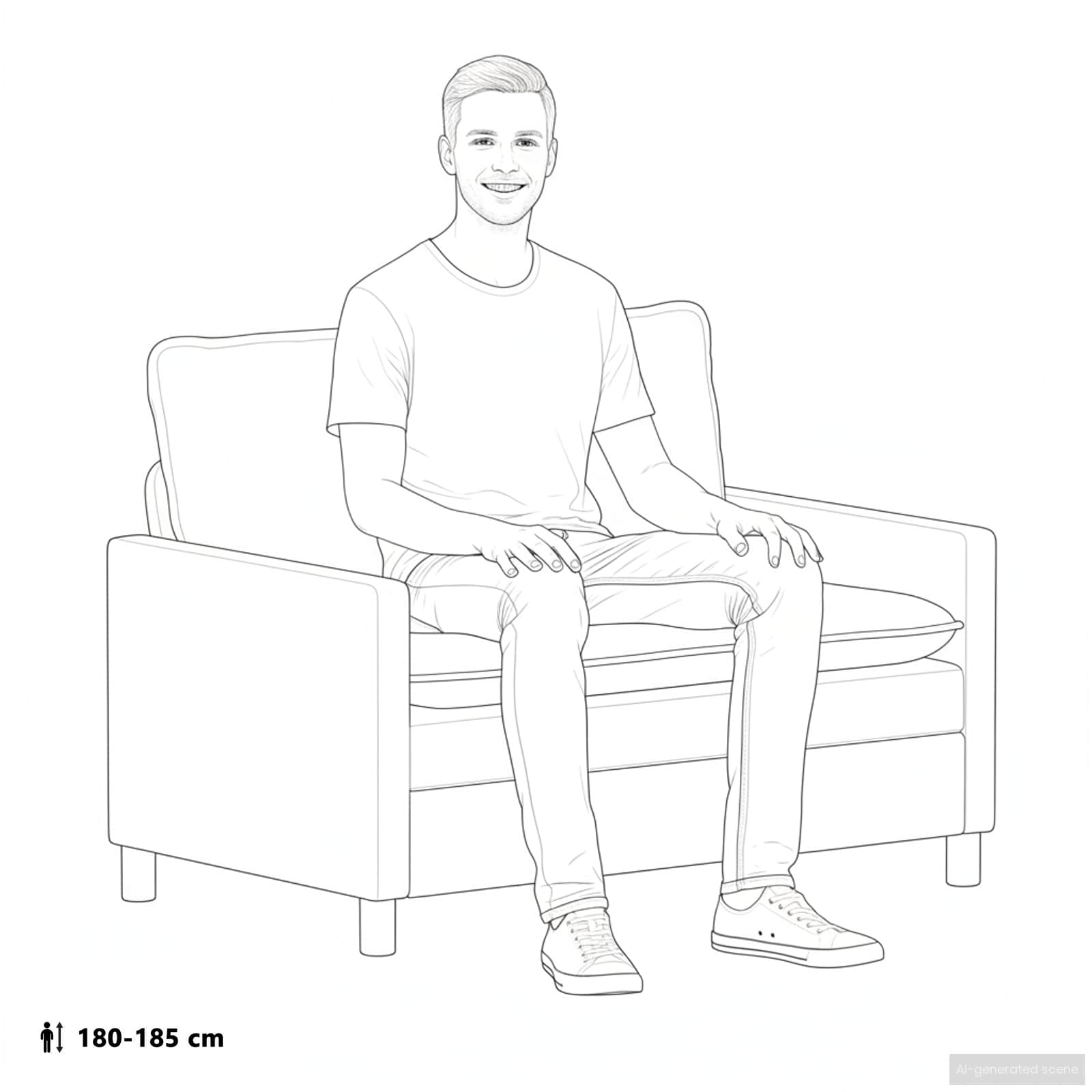Sofa Tamnosiva 126 x 81 x 87,5 cm Tkanina