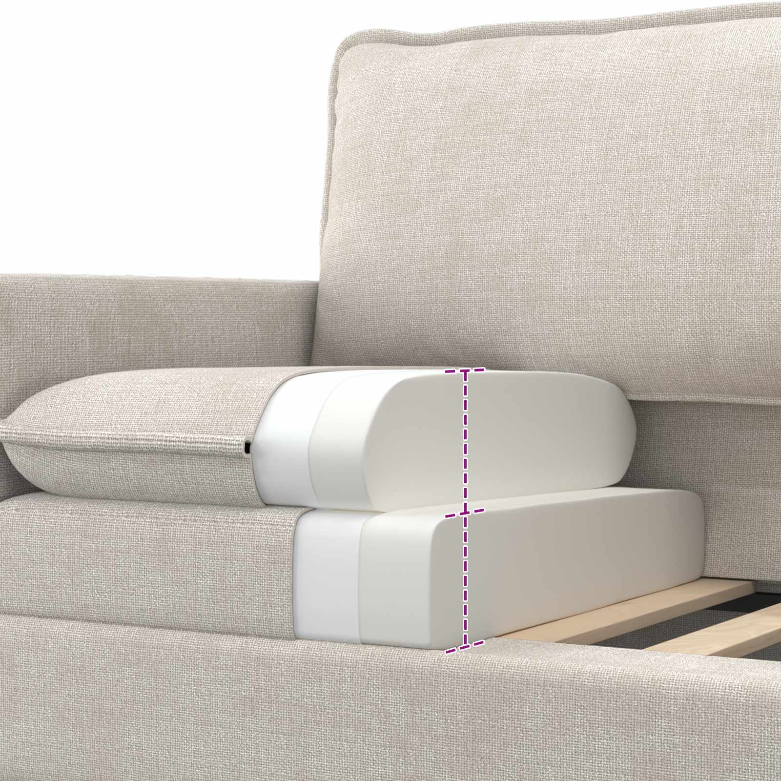 Sofa Krem 156 x 81 x 87,5 cm Poliester
