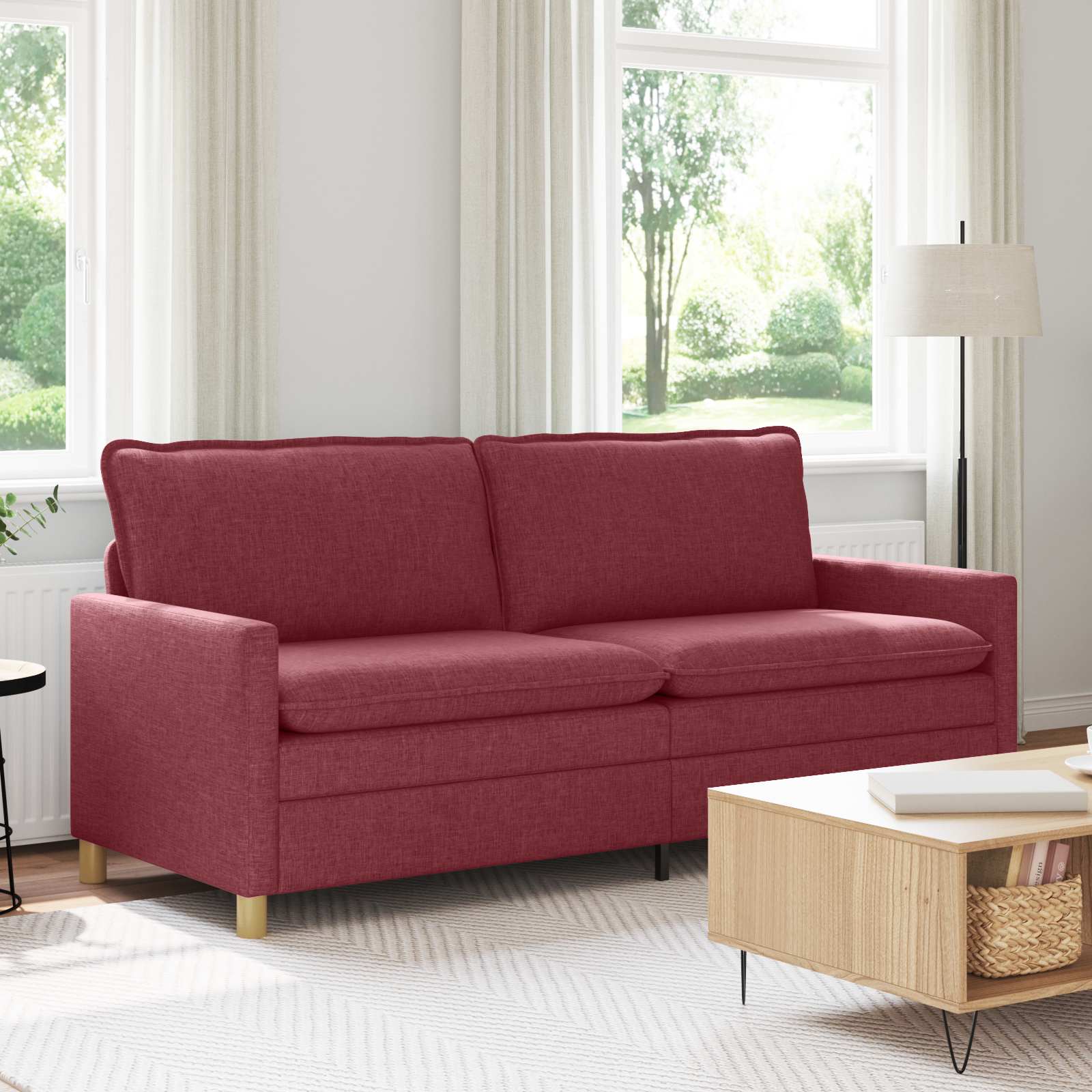 Sofa Vinska crvena 196 x 81 x 87,5 cm Tkanina