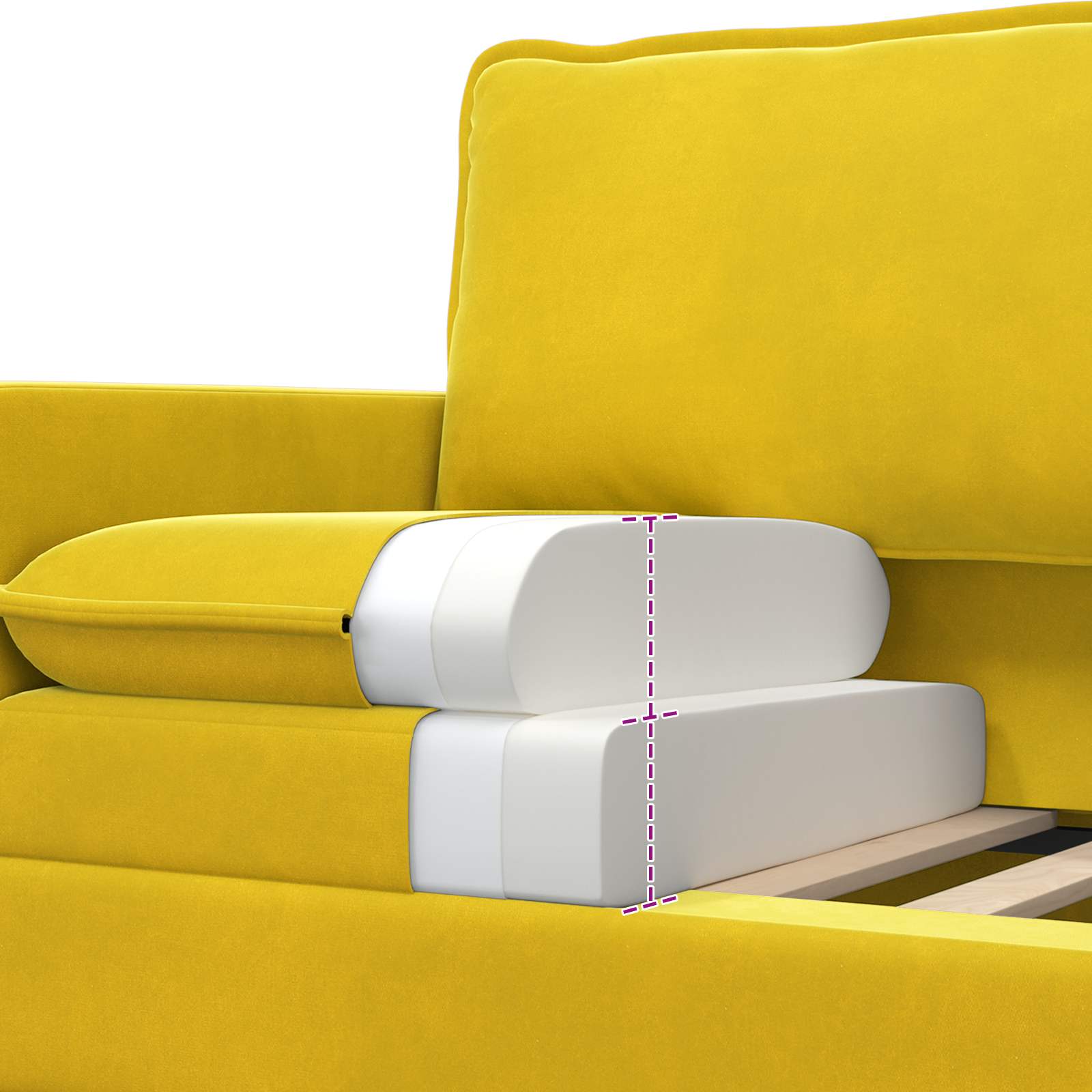 Sofa Žuta 196 x 81 x 87,5 cm Baršun