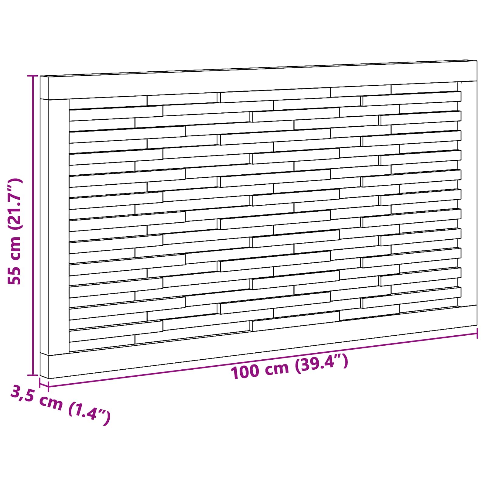 Uzglavlje za krevet Prirodna Čvrsto teak drvo