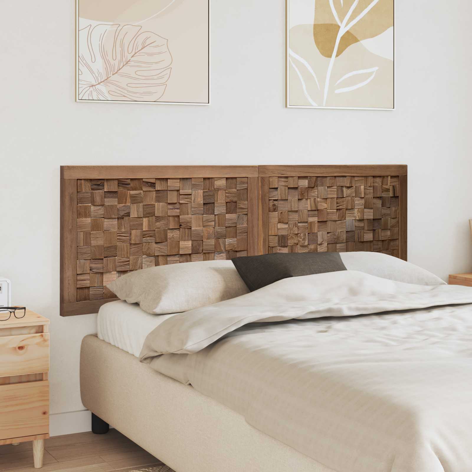 Uzglavlje za krevet Prirodna Čvrsto teak drvo