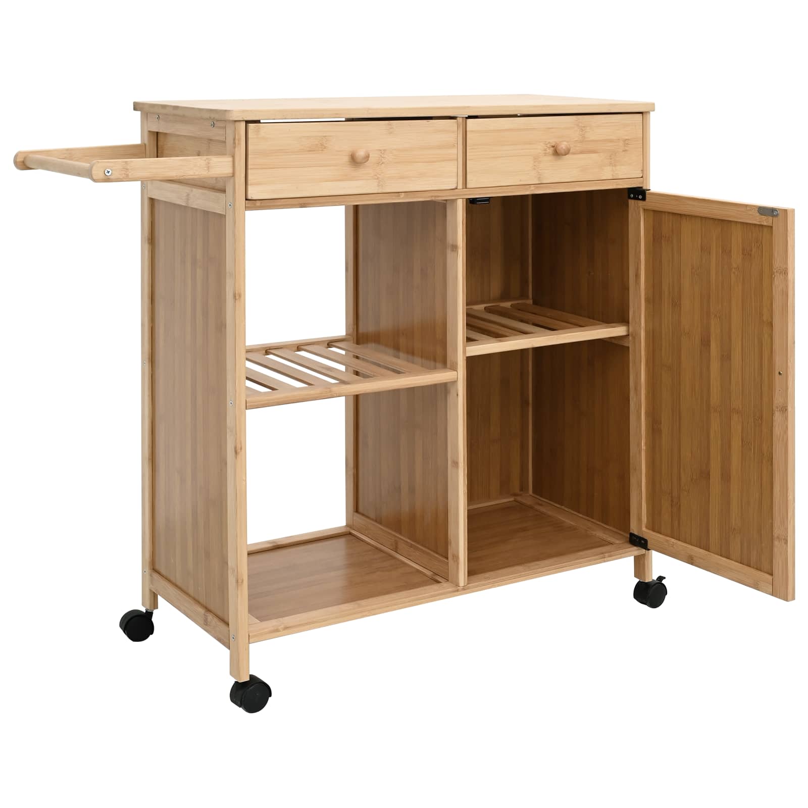 Kuhinjska Kolica s Kotačima Prirodna 90,5 x 36 x 86,5 cm Bambus