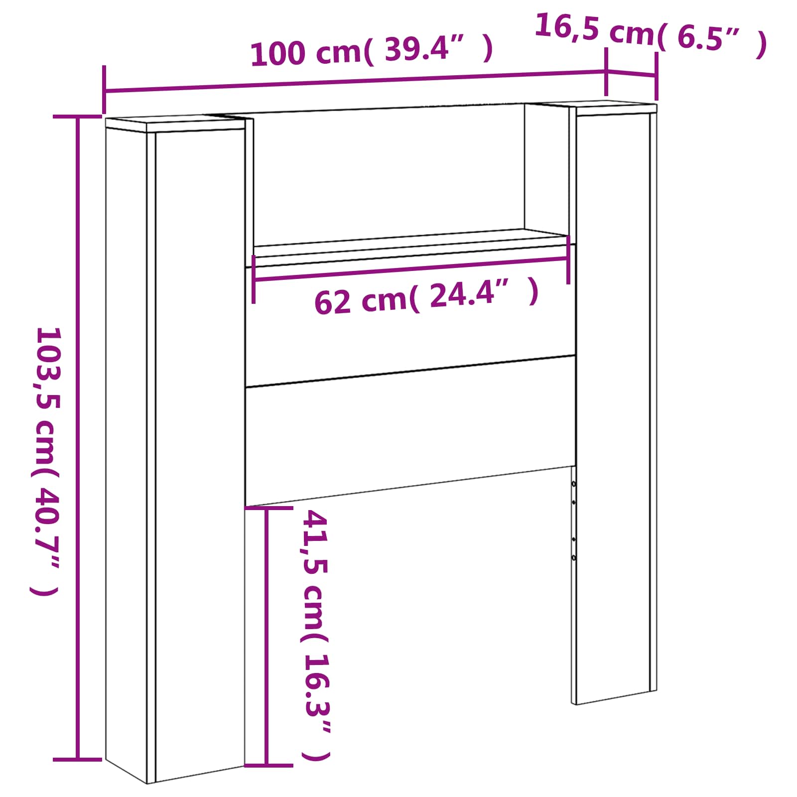 Uzglavlje Sonoma hrast 100 x 16,5 x 103,5 cm Konstruirano drvo