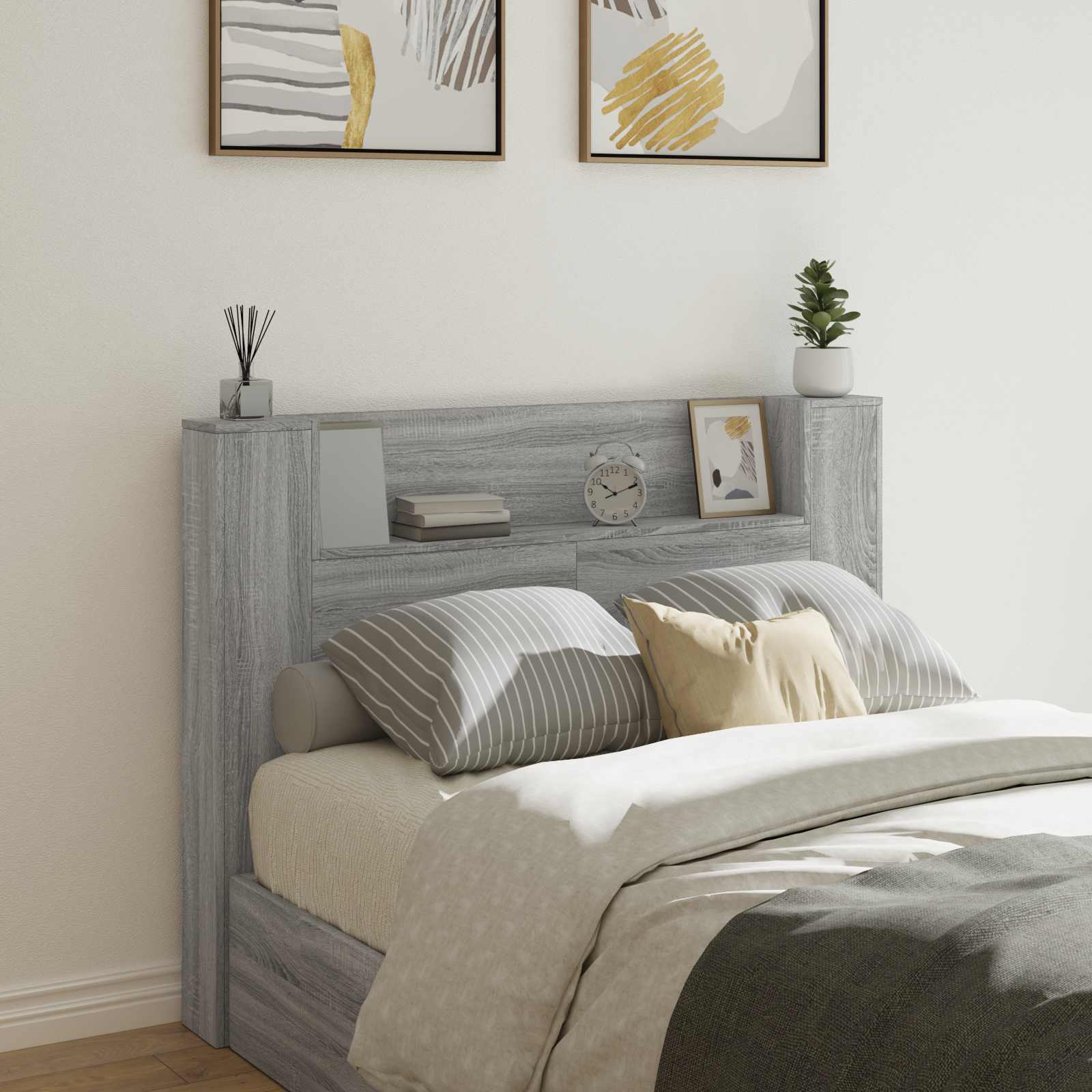 Uzglavlje Siva Sonoma 140 x 16,5 x 103,5 cm Konstruirano drvo