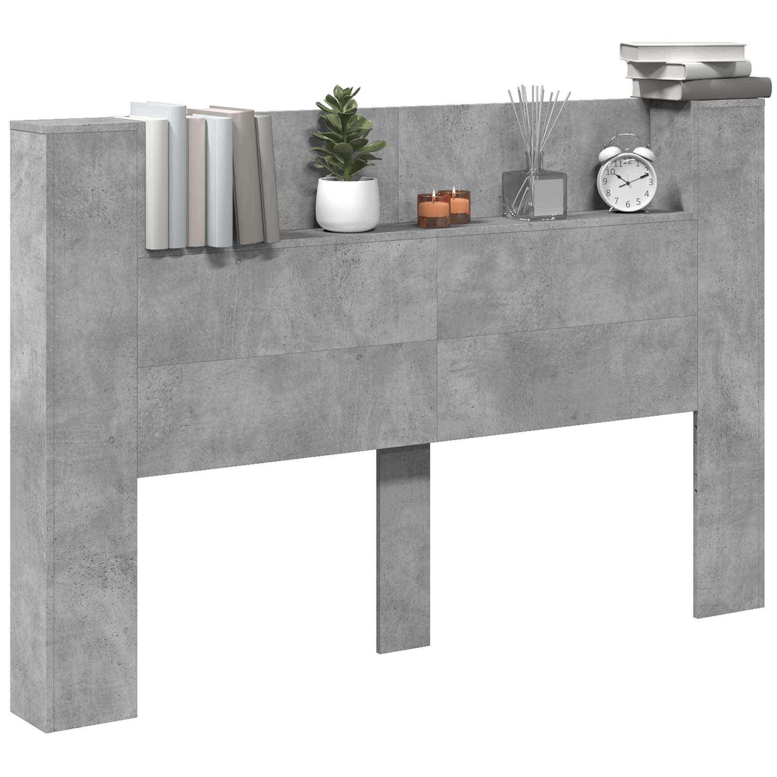 Uzglavlje Betonski sivi 160 x 16,5 x 103,5 cm Konstruirano drvo