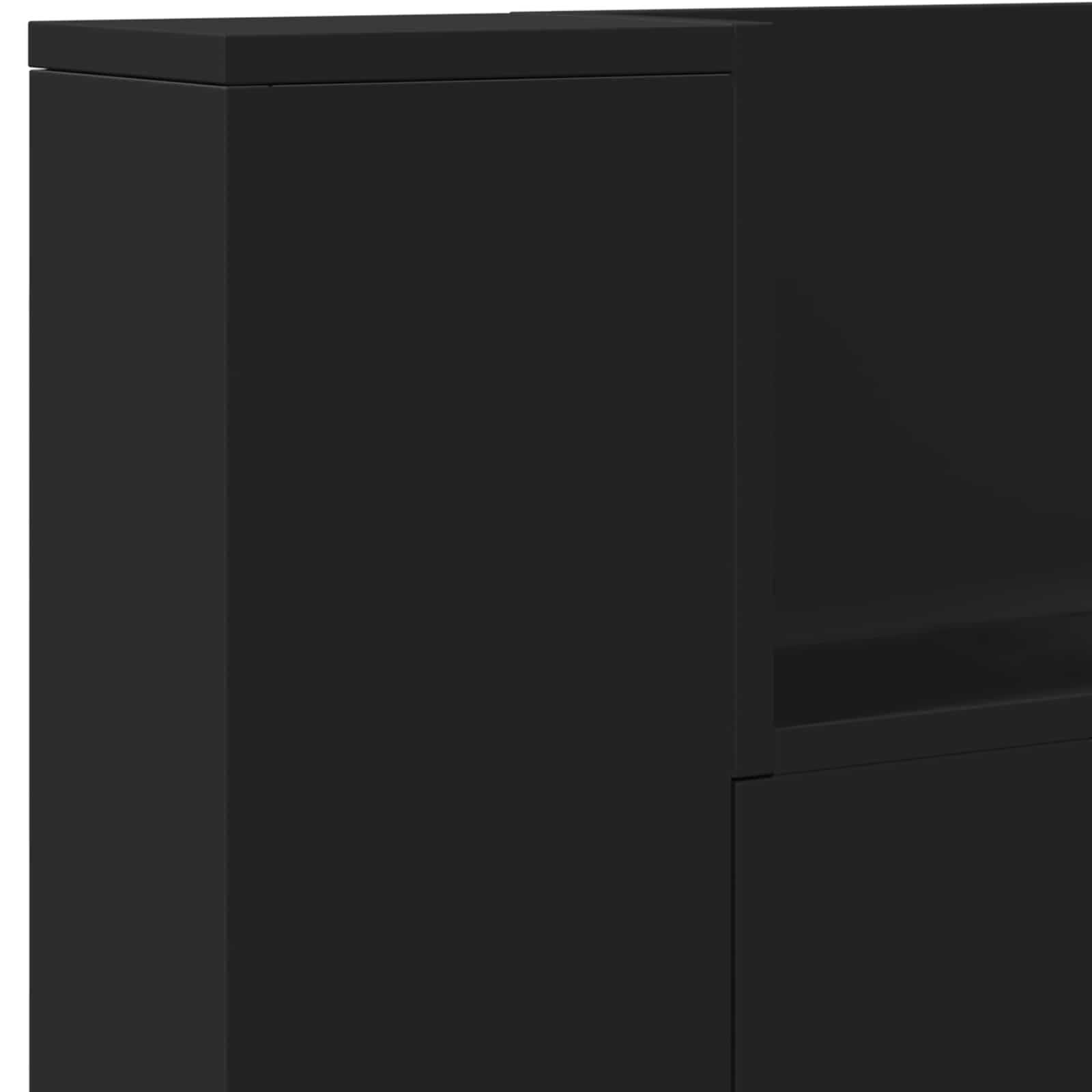 Uzglavlje Crna 180 x 16,5 x 103,5 cm Konstruirano drvo
