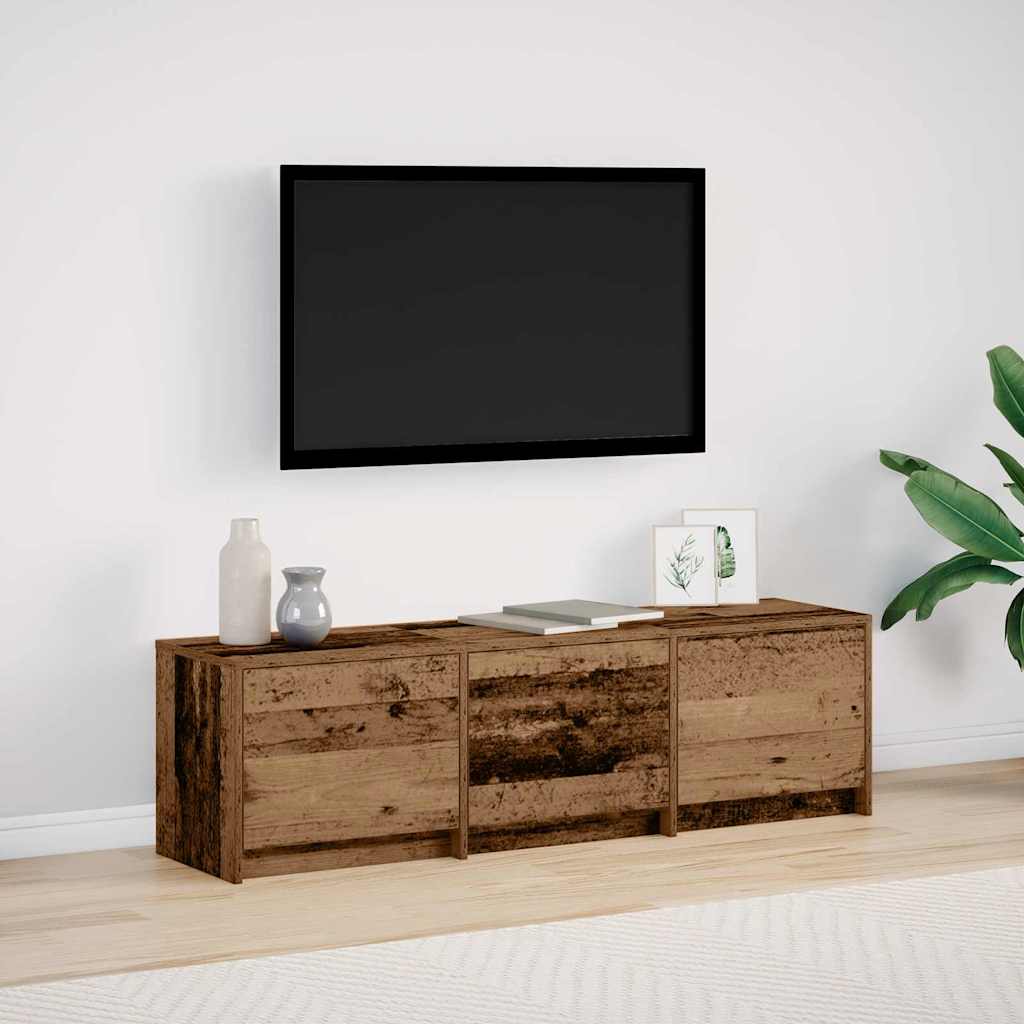 TV ormarić s LED rasvjetom Staro drvo 140 x 34 x 40 cm