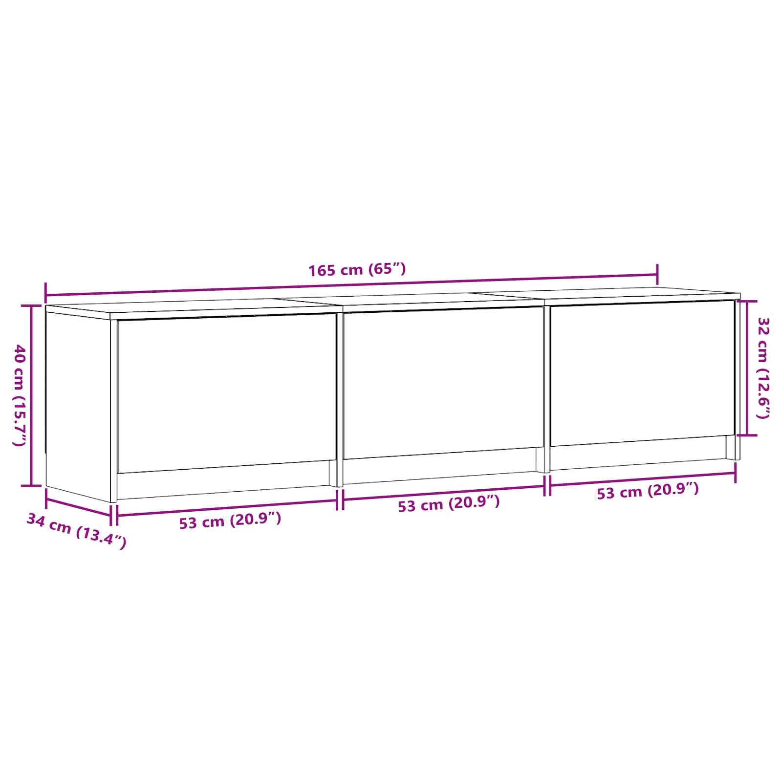 TV ormarić s LED rasvjetom Smeđi hrast 165 x 34 x 40 cm