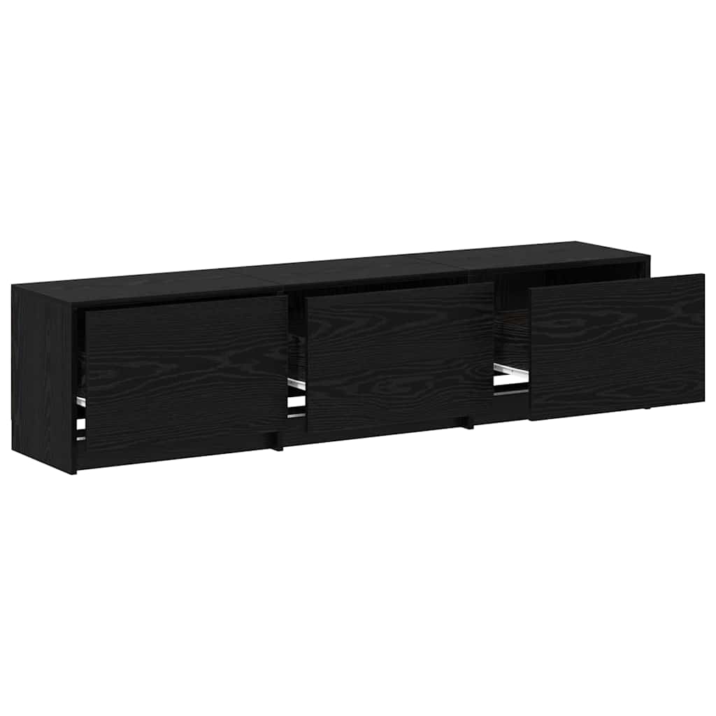 TV ormarić s LED rasvjetom Crni Hrast 165 x 34 x 40 cm