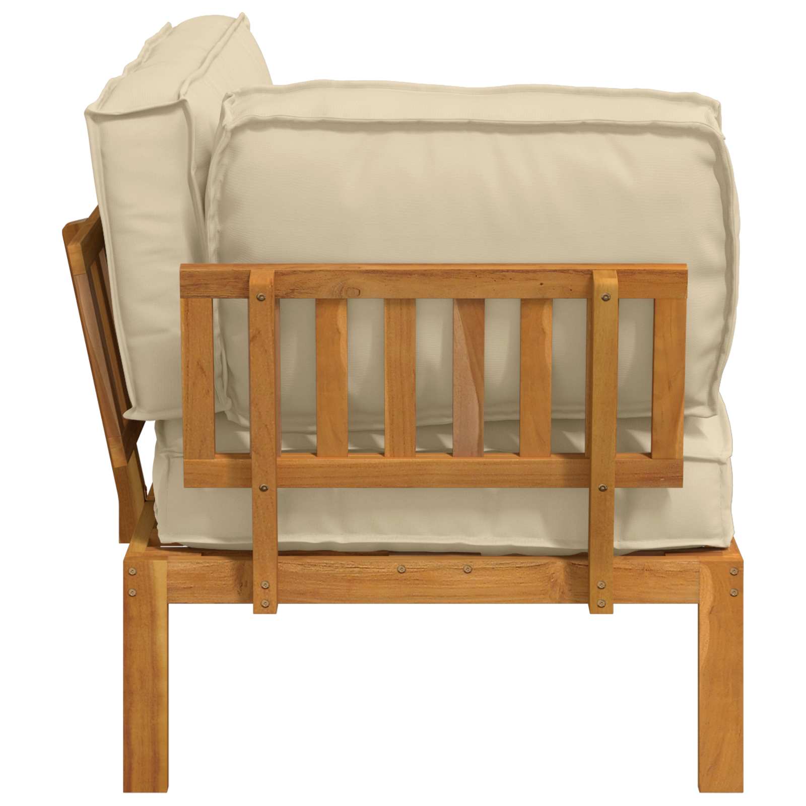 Set sofe s jastukom Bež 133 x 92 x 69 cm Čvrsto drvo akacije