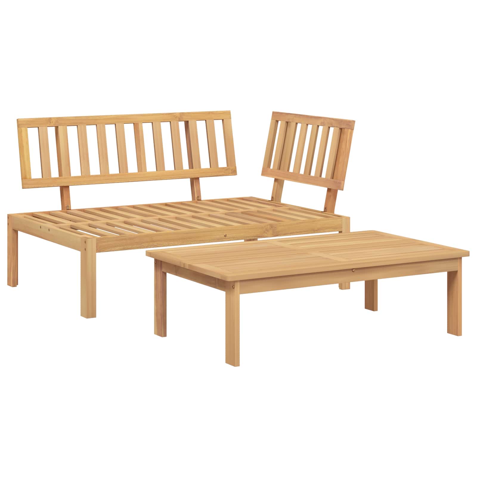 Set sofe s jastukom 2 pcs Antracit Čvrsto drvo akacije