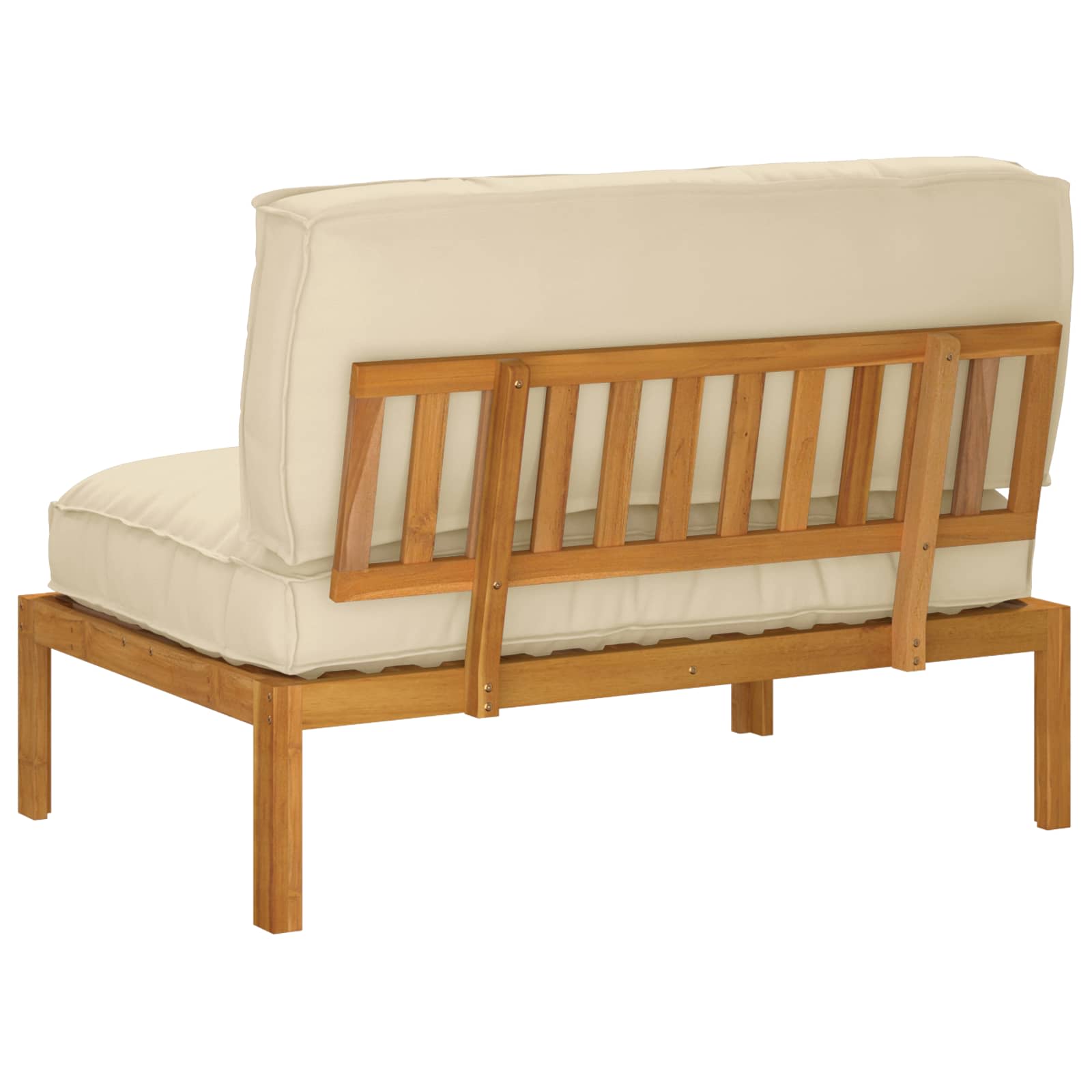 Set sofe s jastukom Bež 120 x 92 x 69 cm Čvrsto drvo akacije