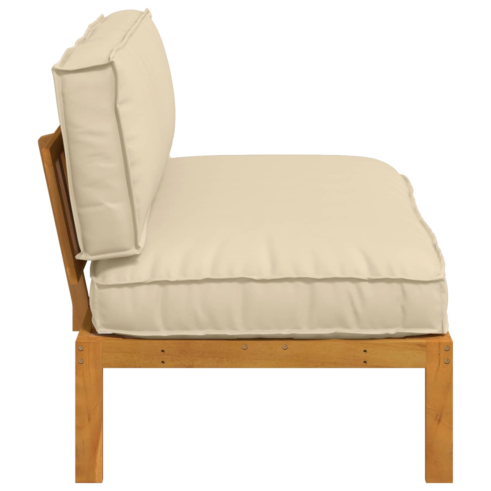 Set sofe s jastukom Bež 120 x 92 x 69 cm Čvrsto drvo akacije
