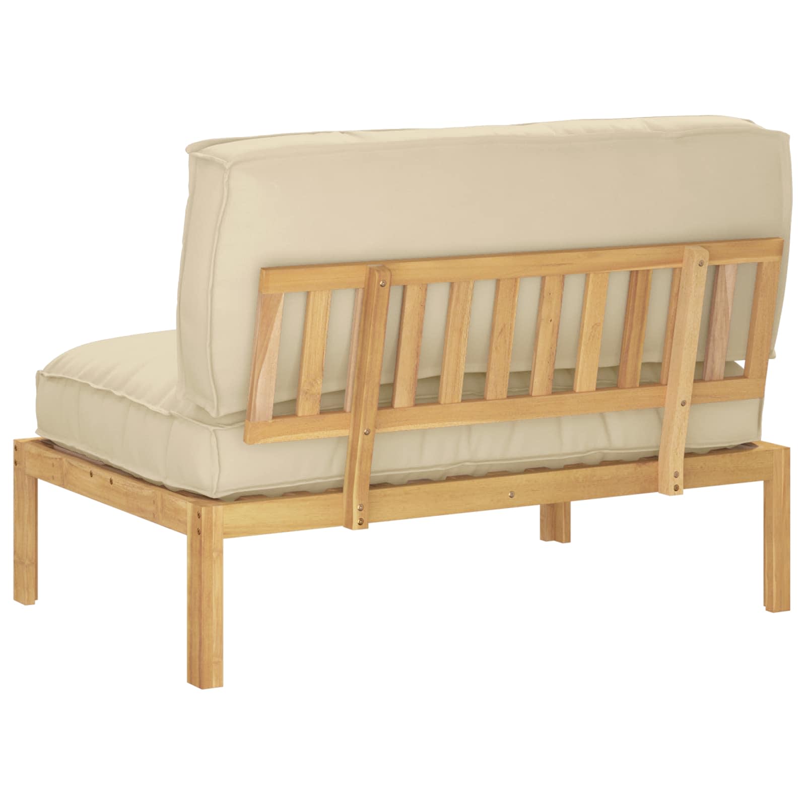 Set sofe s jastukom Bež 120 x 92 x 69 cm Čvrsto drvo akacije