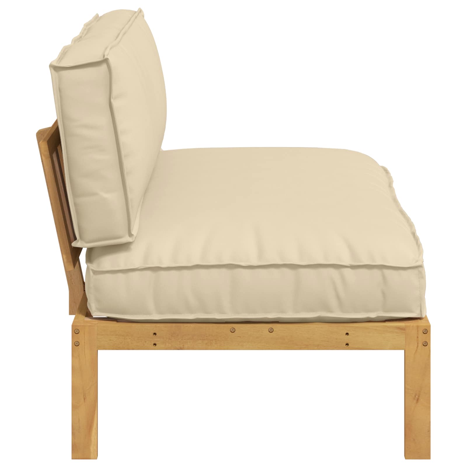 Set sofe s jastukom Bež 120 x 92 x 69 cm Čvrsto drvo akacije