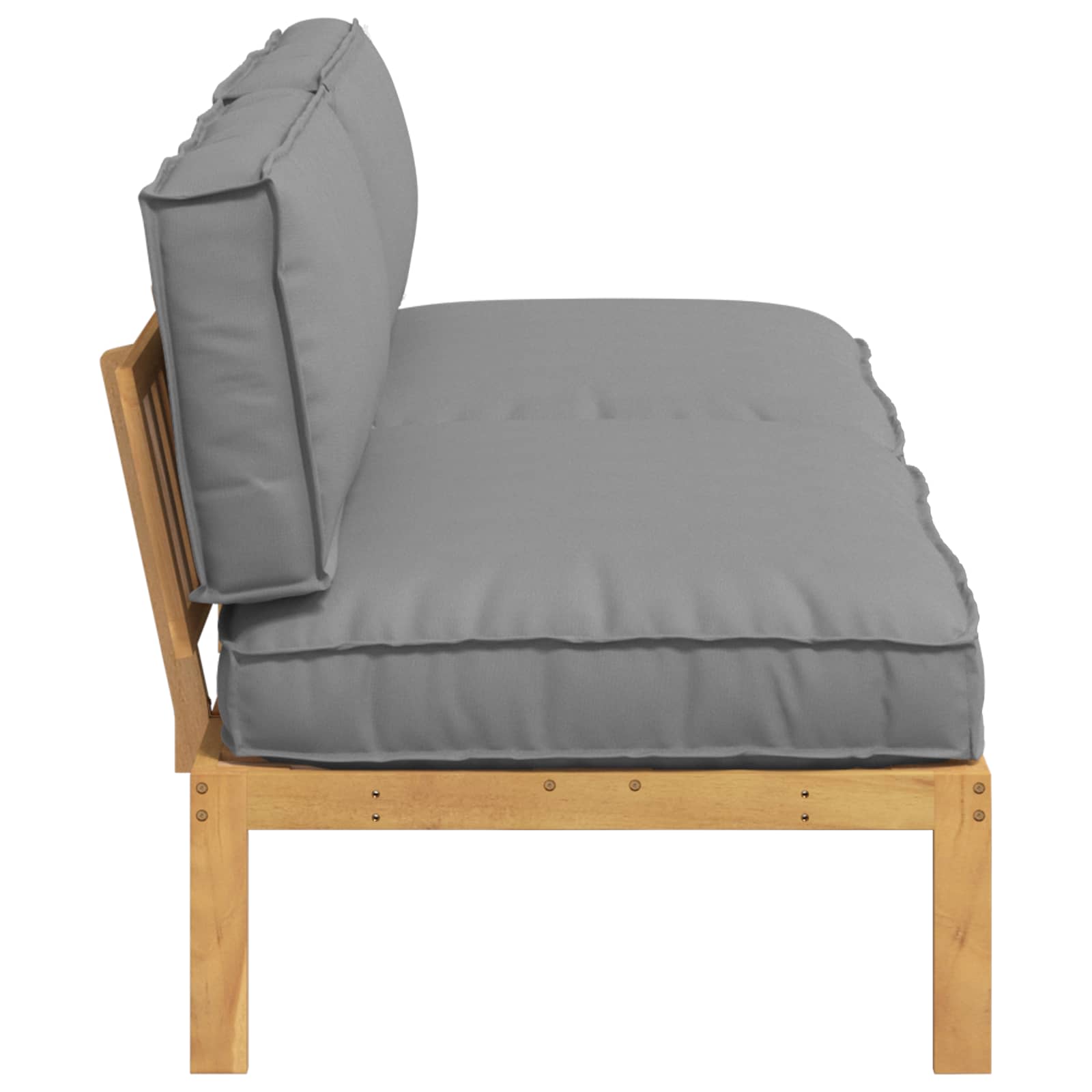 Set sofe s jastukom Jednobojno 2 pcs Siva Čvrsto drvo akacije