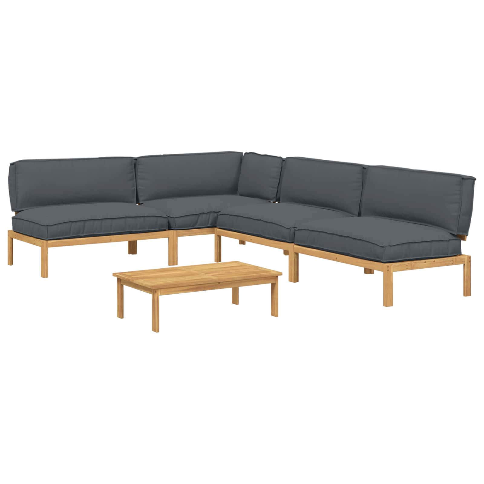 Set sofe s jastukom 5 pcs Antracit Čvrsto drvo akacije