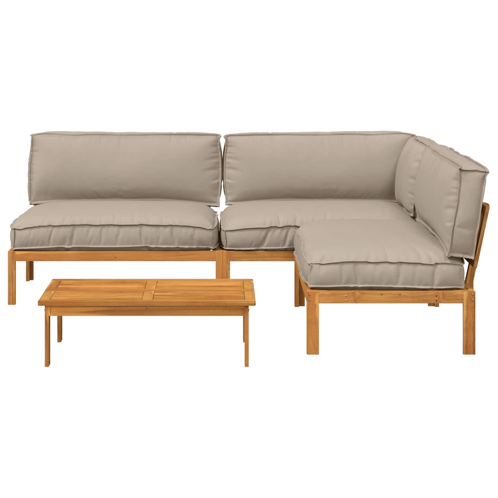 Set sofe 4 pcs Sivo-smeđa Čvrsto drvo akacije