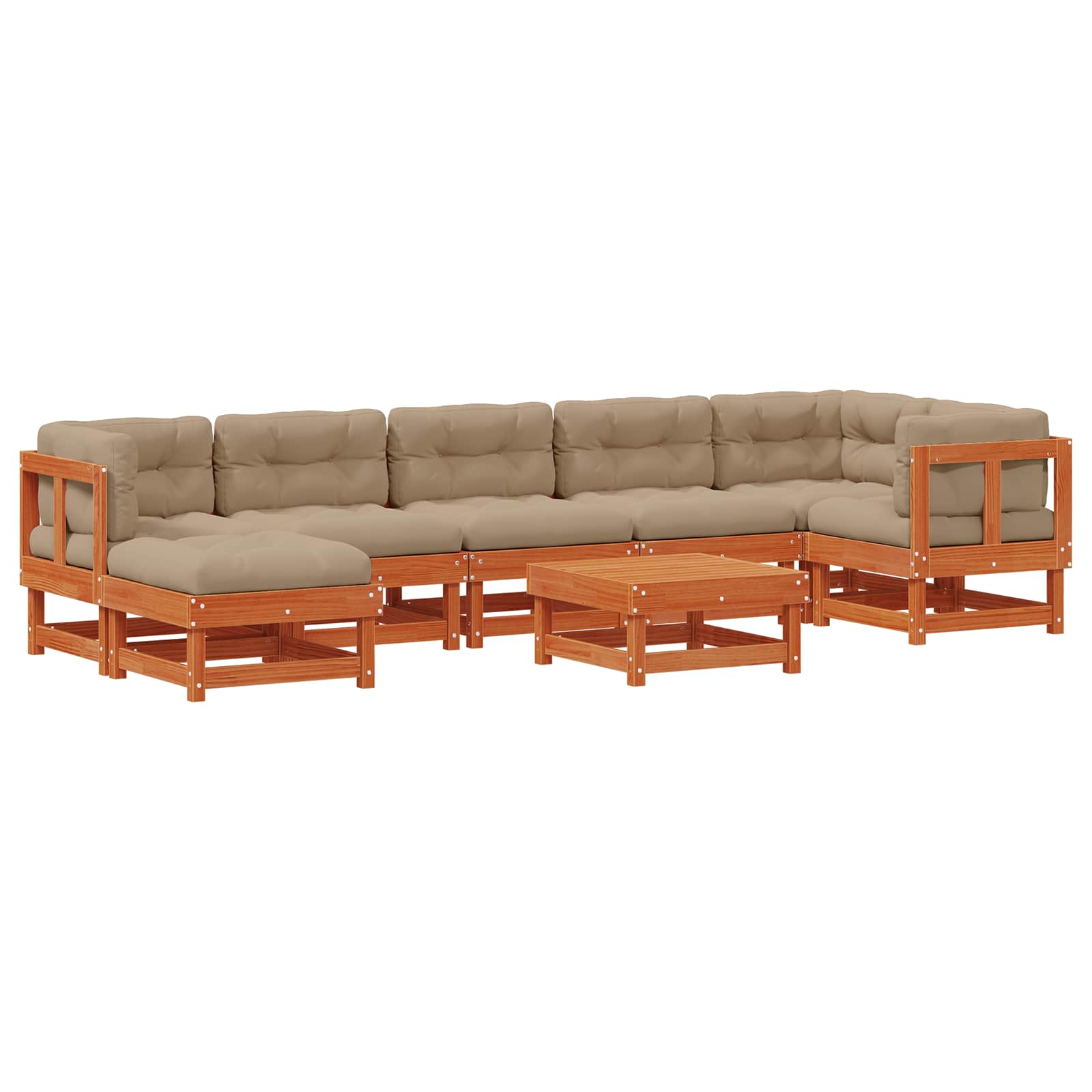 Set lounge namještaja za vrt ARAKIL 8 pcs Voštanosmeđa
