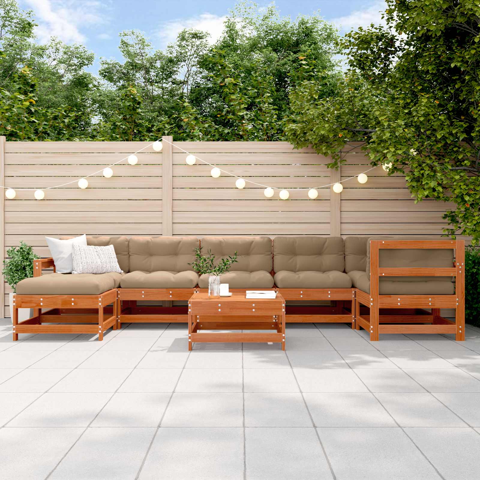 Set lounge namještaja za vrt 8 pcs Voštanosmeđa
