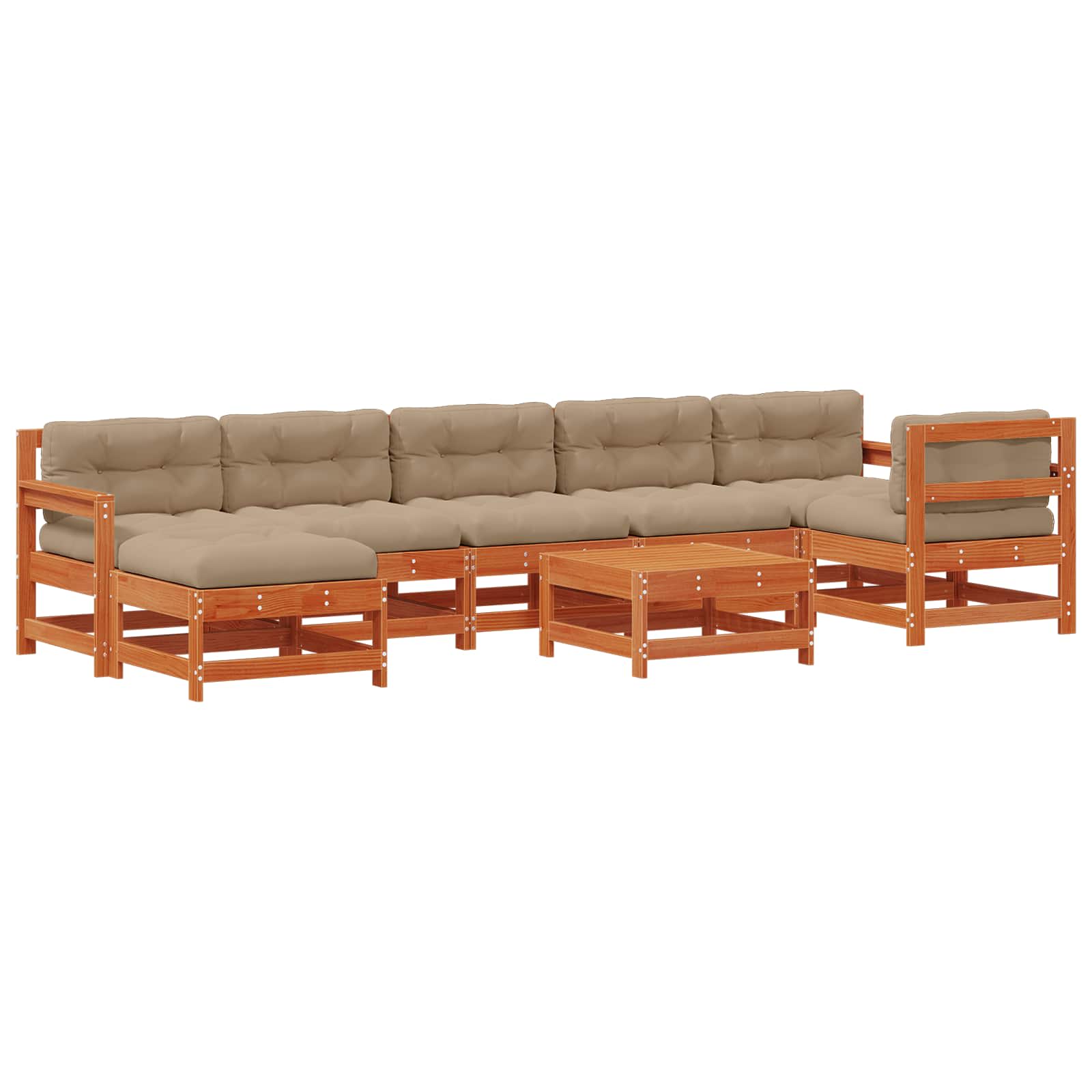 Set lounge namještaja za vrt 8 pcs Voštanosmeđa