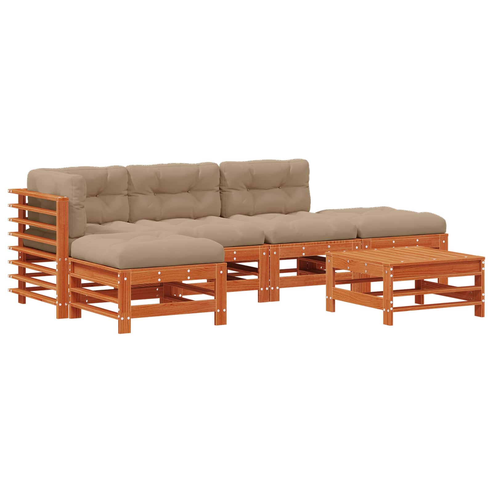Set lounge namještaja za vrt 6 pcs Voštanosmeđa