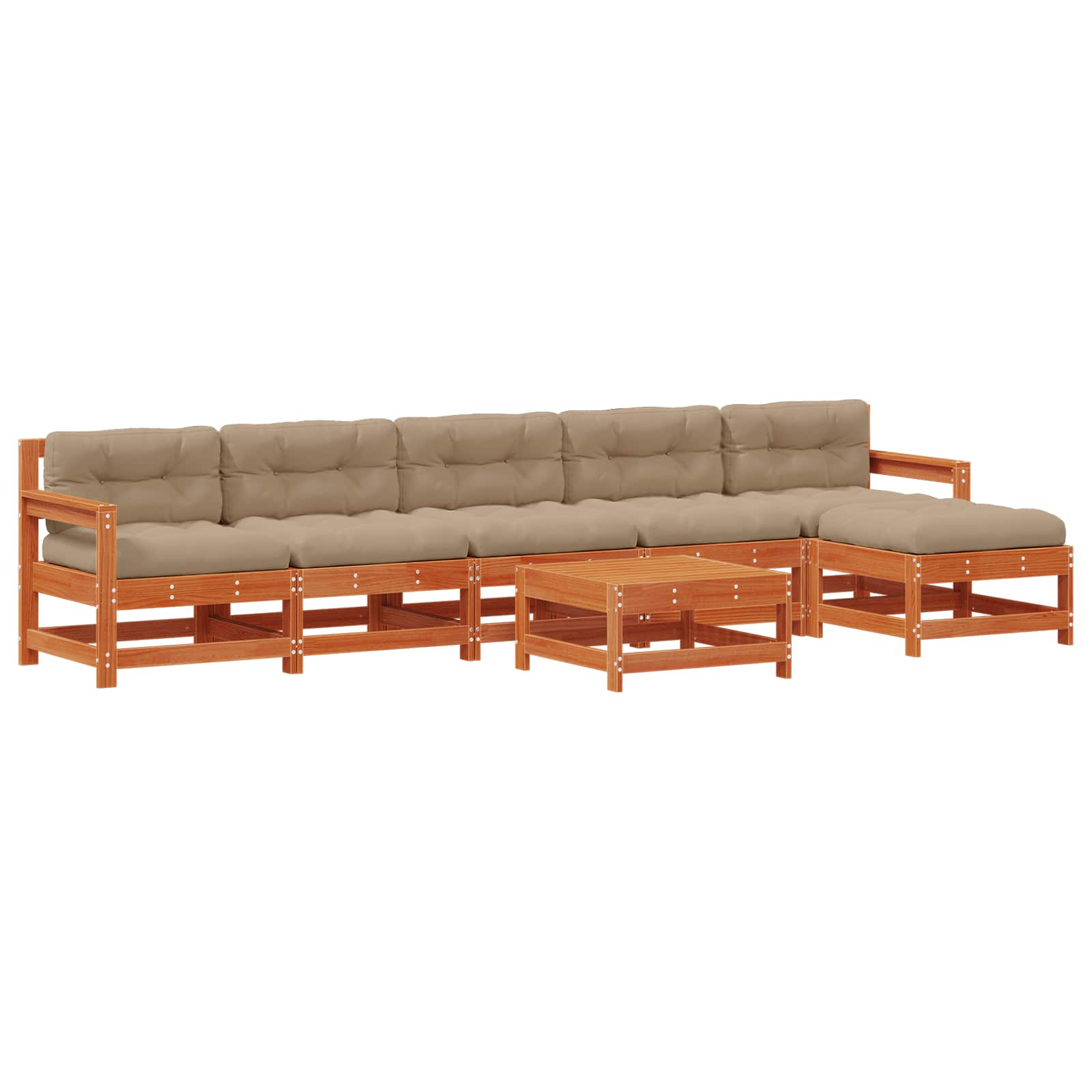 Set lounge namještaja za vrt 7 pcs Voštanosmeđa