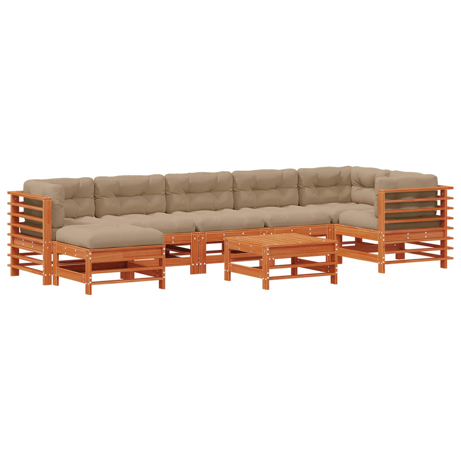 Set lounge namještaja za vrt 8 pcs Voštanosmeđa