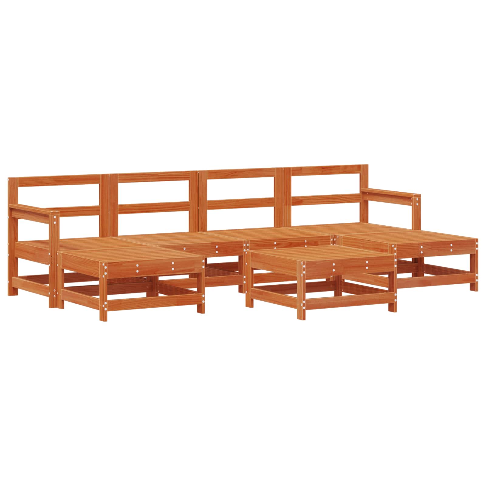 Set lounge namještaja za vrt 7 pcs Bakarno smeđa bor