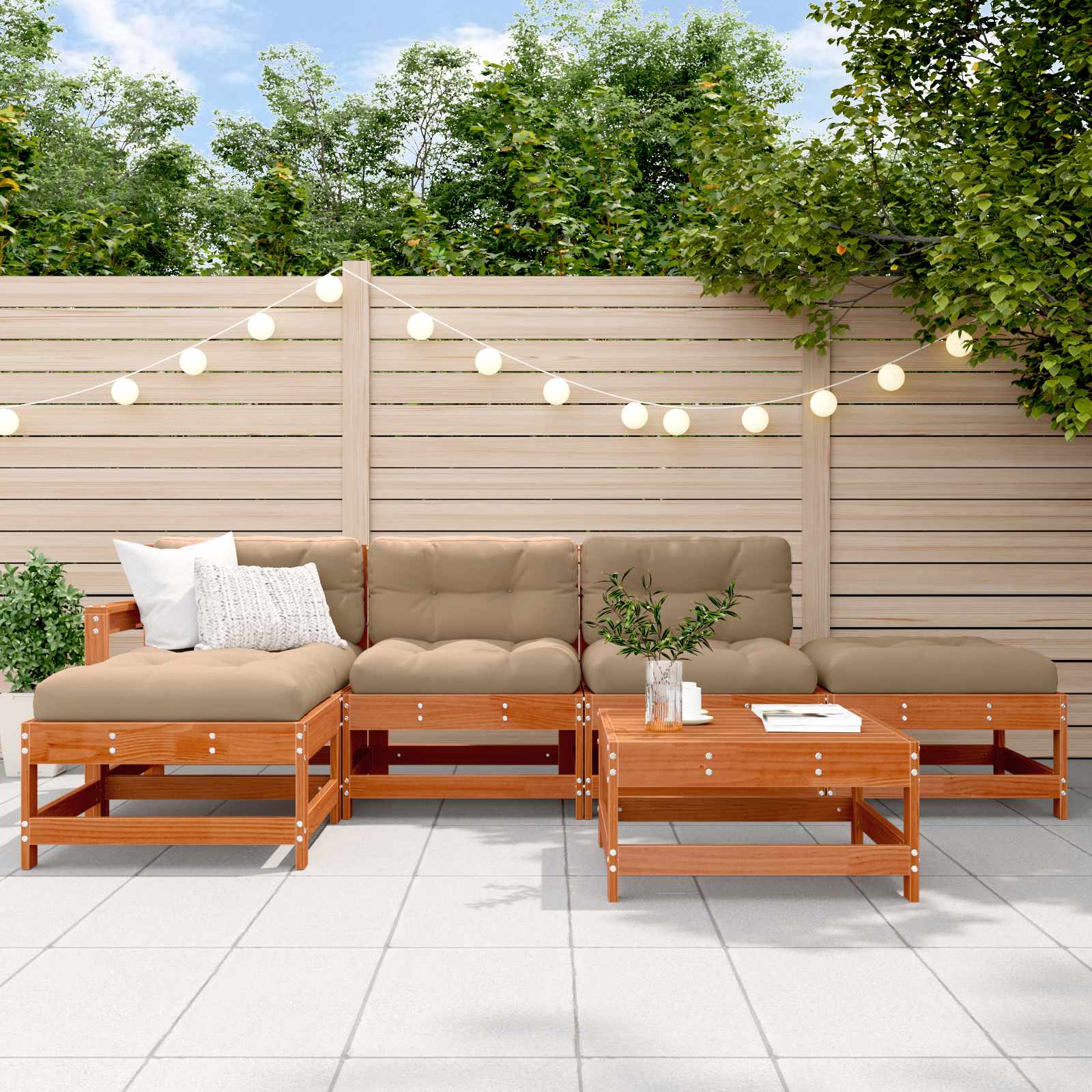 Set lounge namještaja za vrt 6 pcs Voštanosmeđa