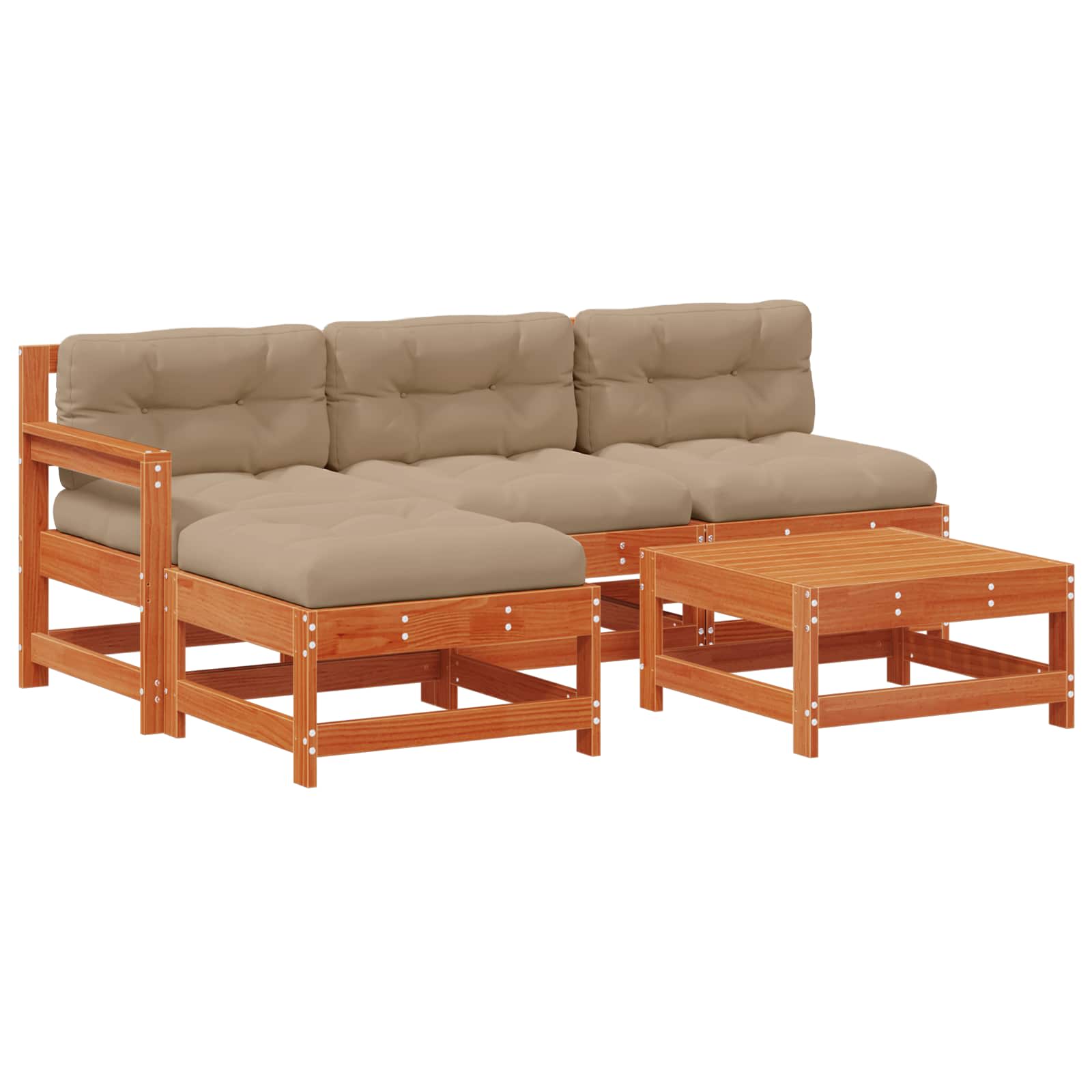 Set lounge namještaja za vrt 5 pcs Bakarno smeđa bor