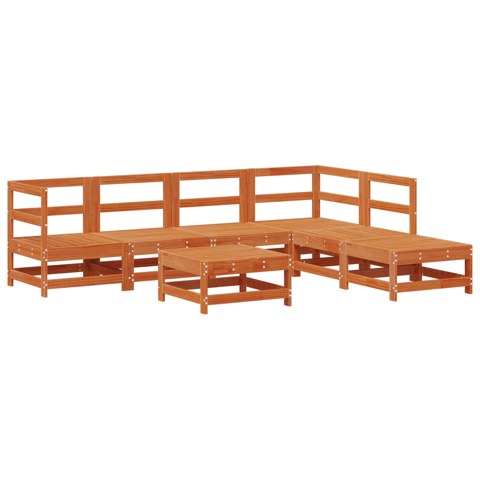 Set lounge namještaja za vrt 7 pcs Voštanosmeđa