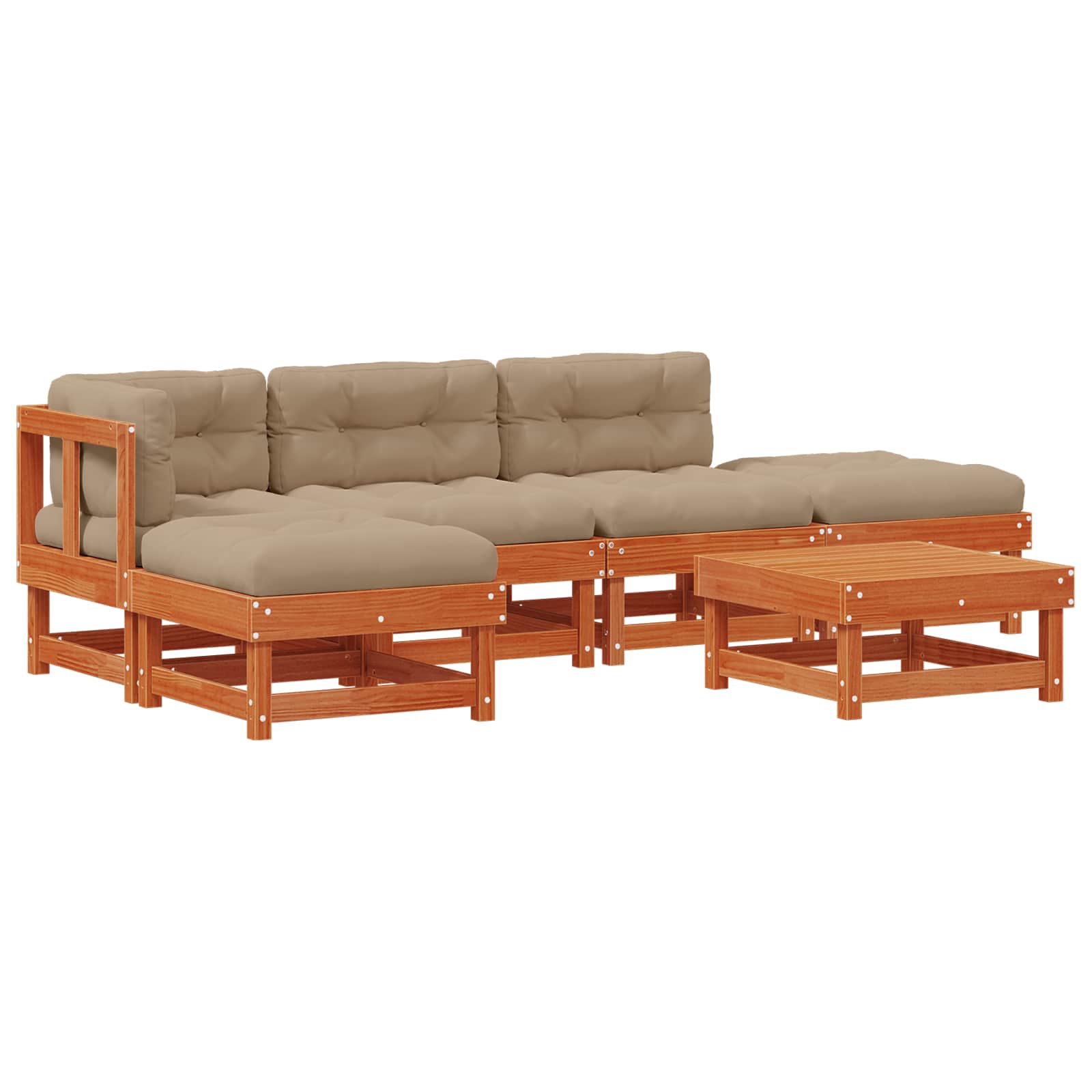 Set lounge namještaja za vrt 6 pcs Voštanosmeđa