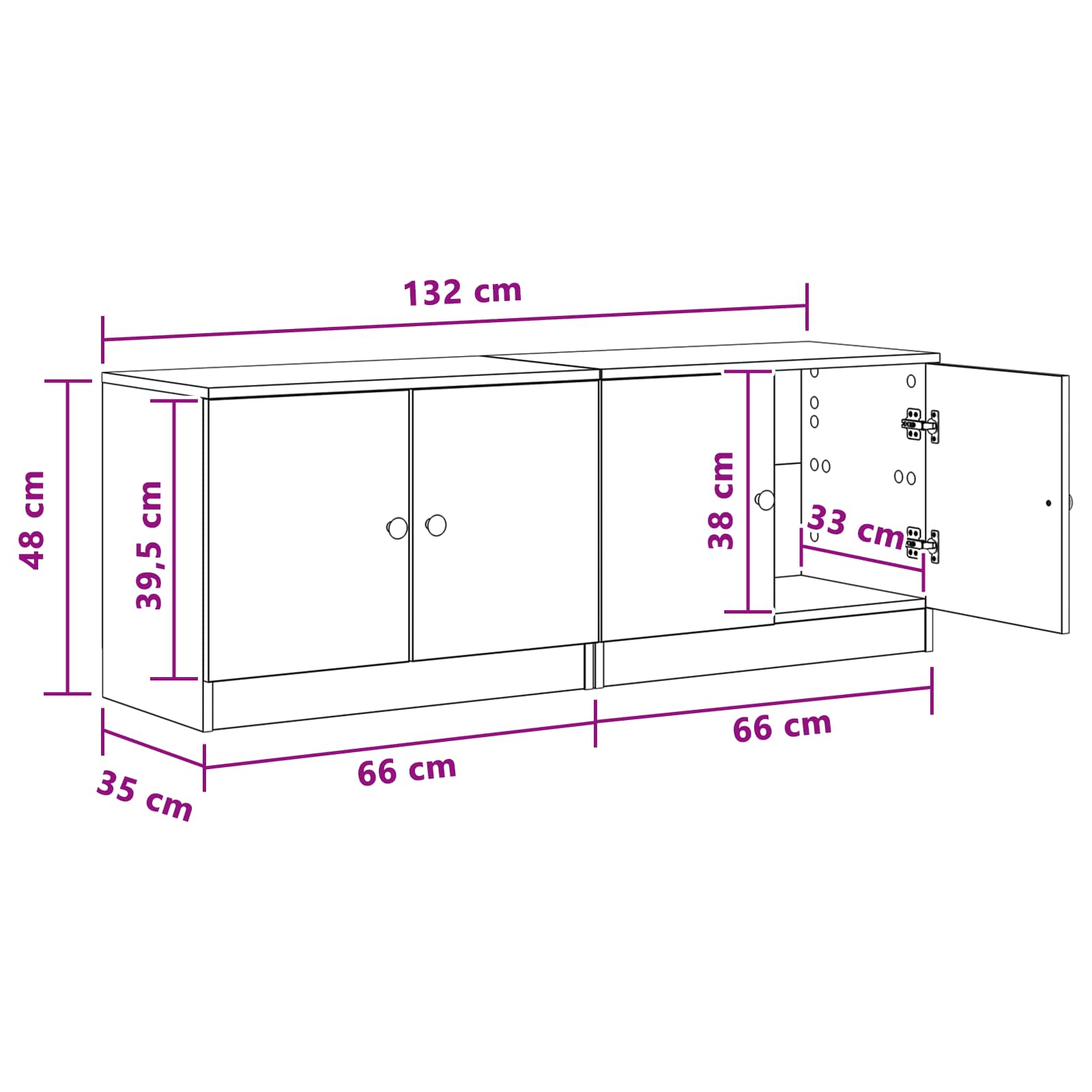 Ormarić za krevet 2 pcs Dimljeni Hrast 66 x 35 x 48 cm