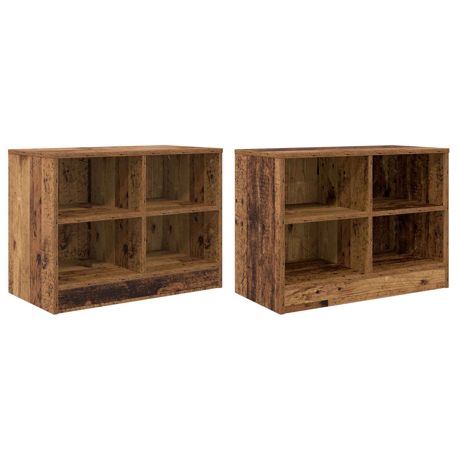 Ormarić za krevet s policom 2 pcs Staro drvo 66 x 33 x 48 cm