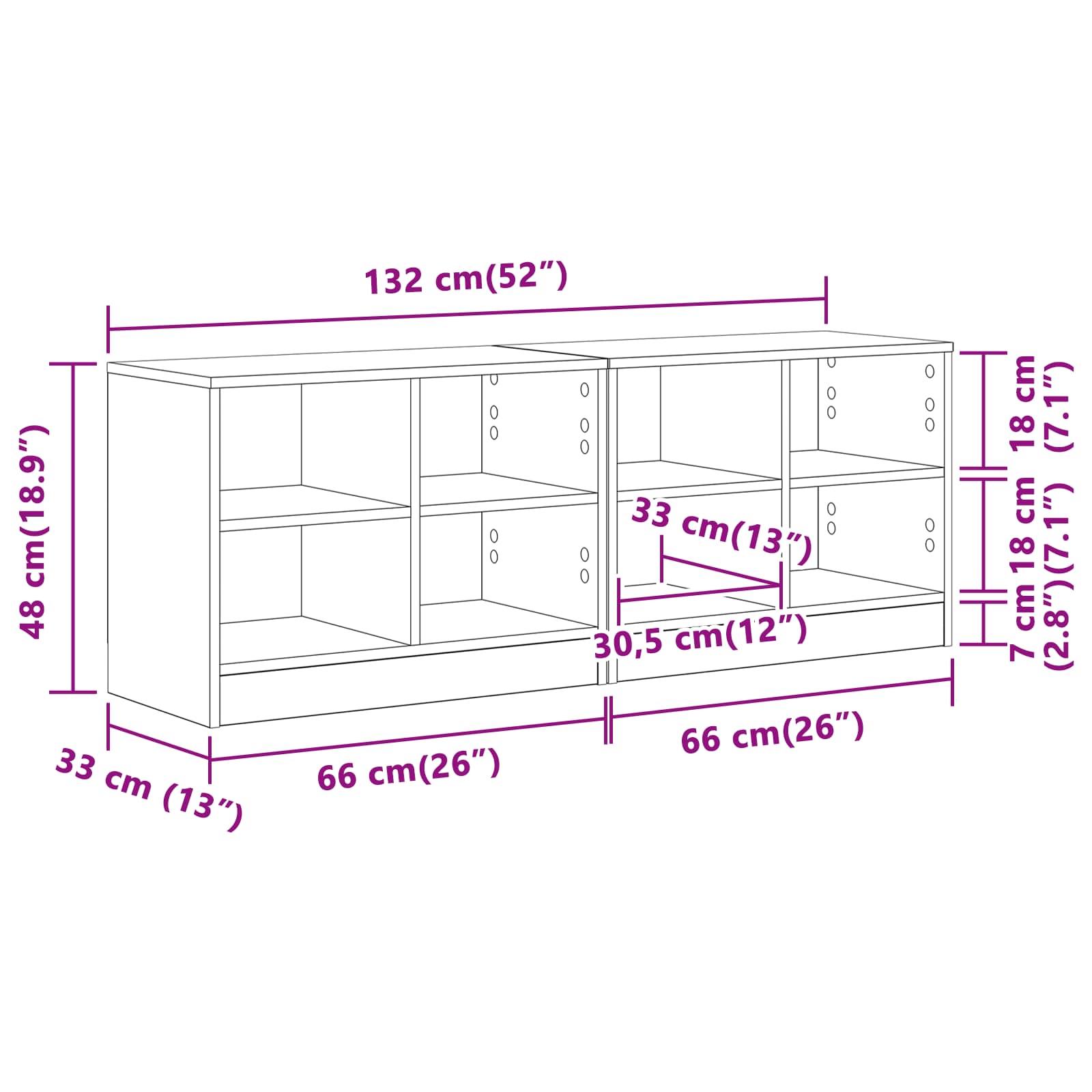 Ormarić za krevet s policom 2 pcs Staro drvo 66 x 33 x 48 cm