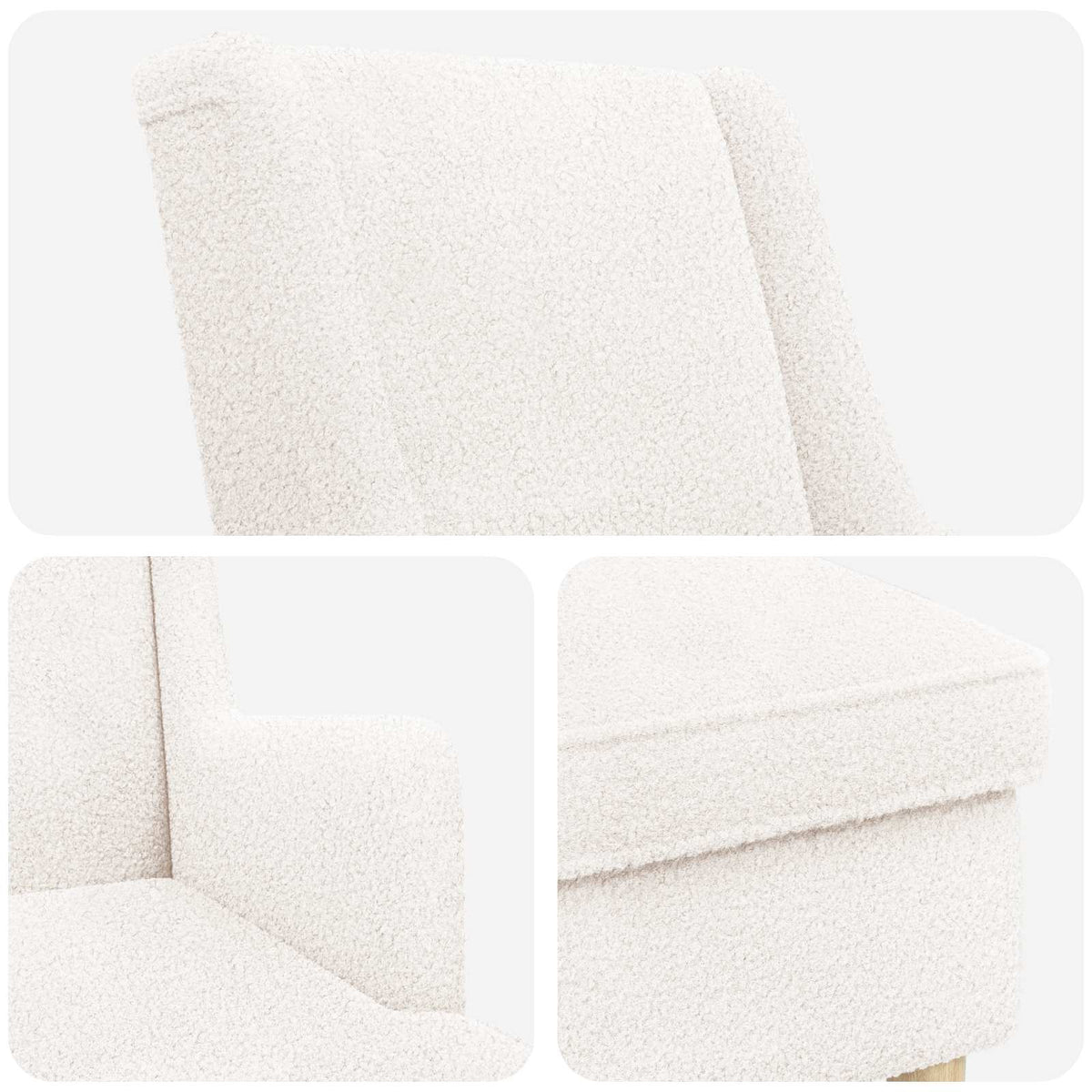 Fotelja s footstoolom 2 kom. Krem Bouclé 79 x 79 x 87,5 cm