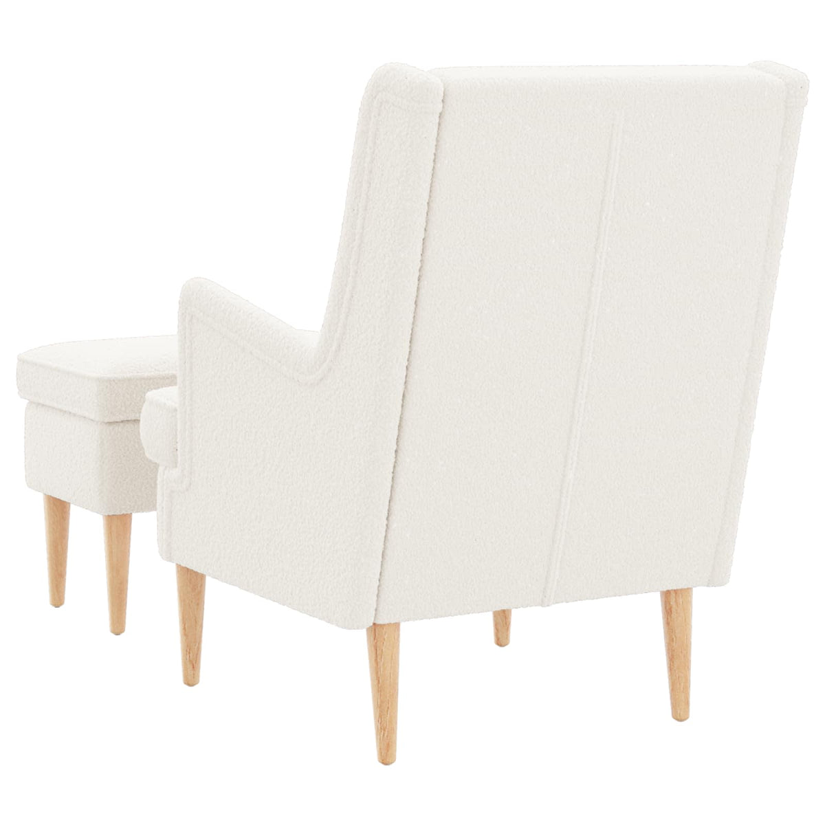 Fotelja s footstoolom 2 kom. Krem Bouclé 79 x 79 x 87,5 cm