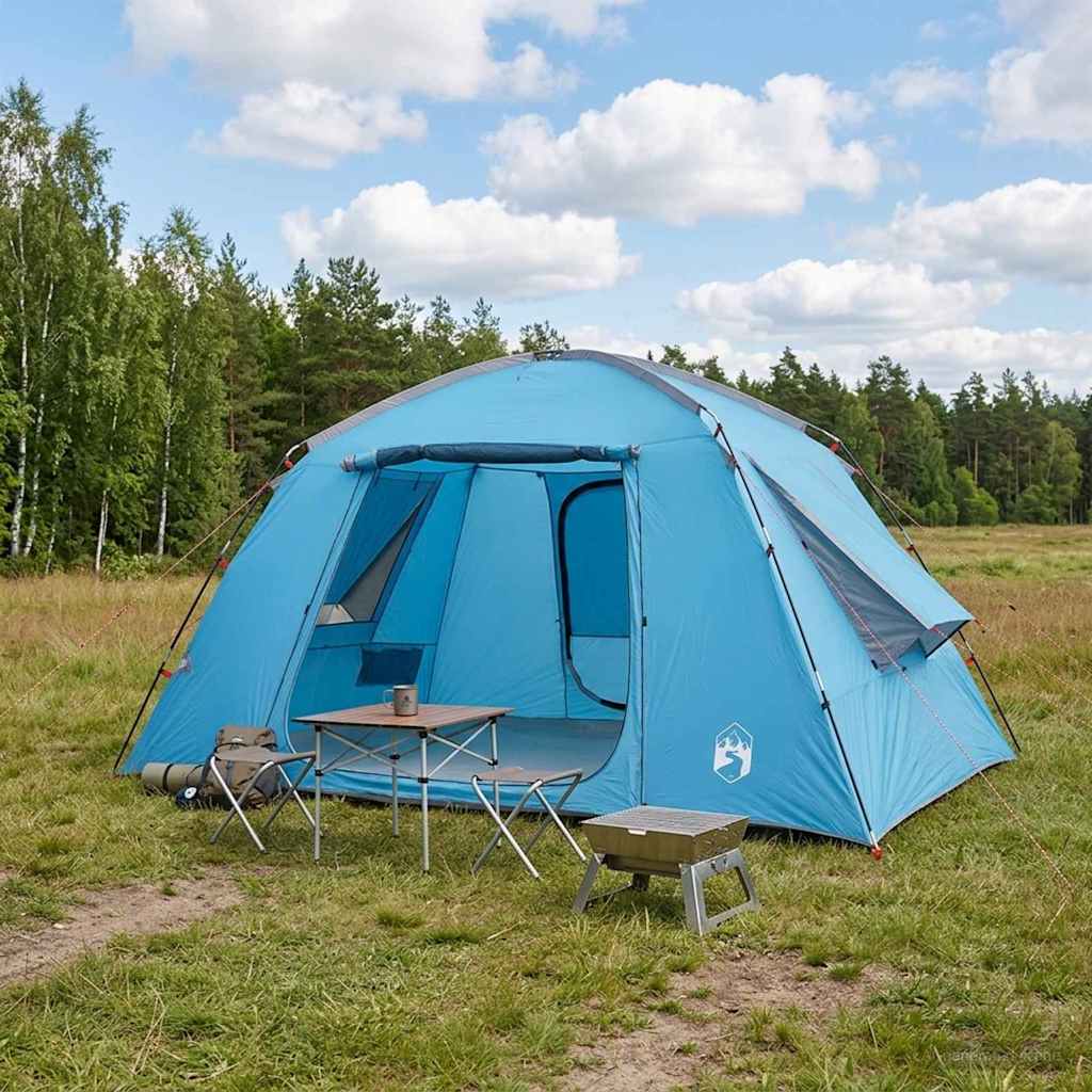 Kabinski šator s krovom Plava 400 x 210 x 180 cm Poliester