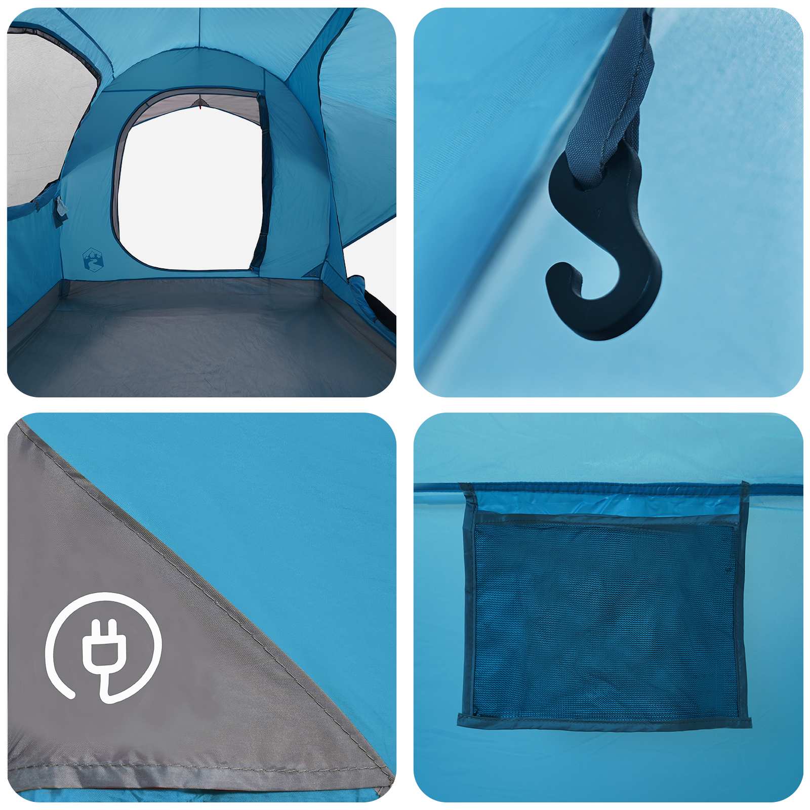 Šator za auto Plava 239 x 210 x 210 cm Poliester i čelik