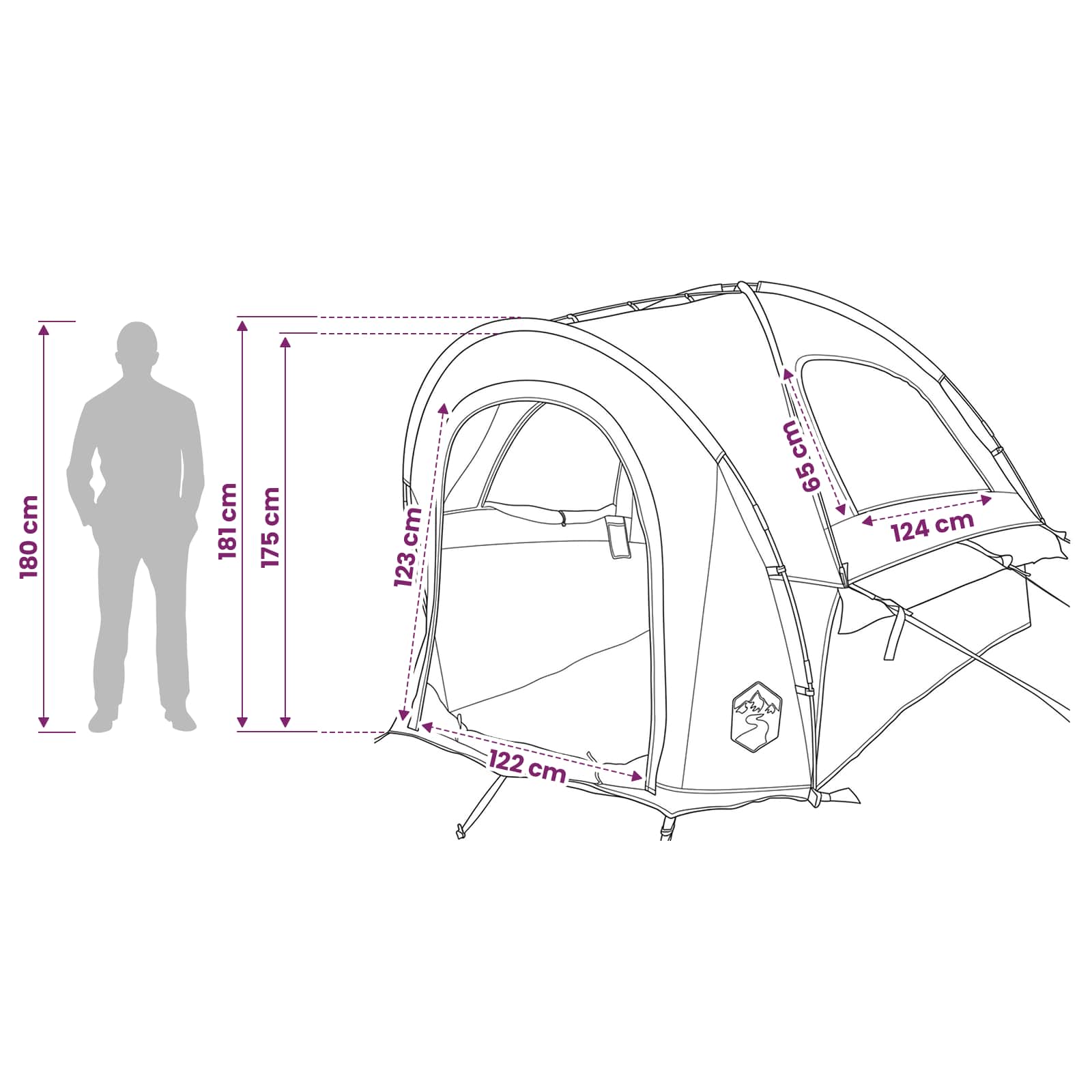 Šator za auto Zelena 200 x 170 x 170 cm Poliester i čelik