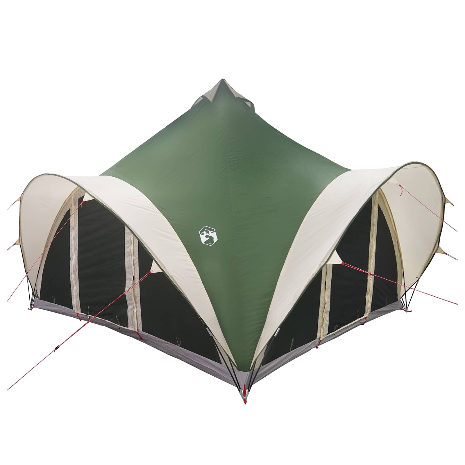 Tipi šator s krovom Zelena 6 osoba Poliester i čelik