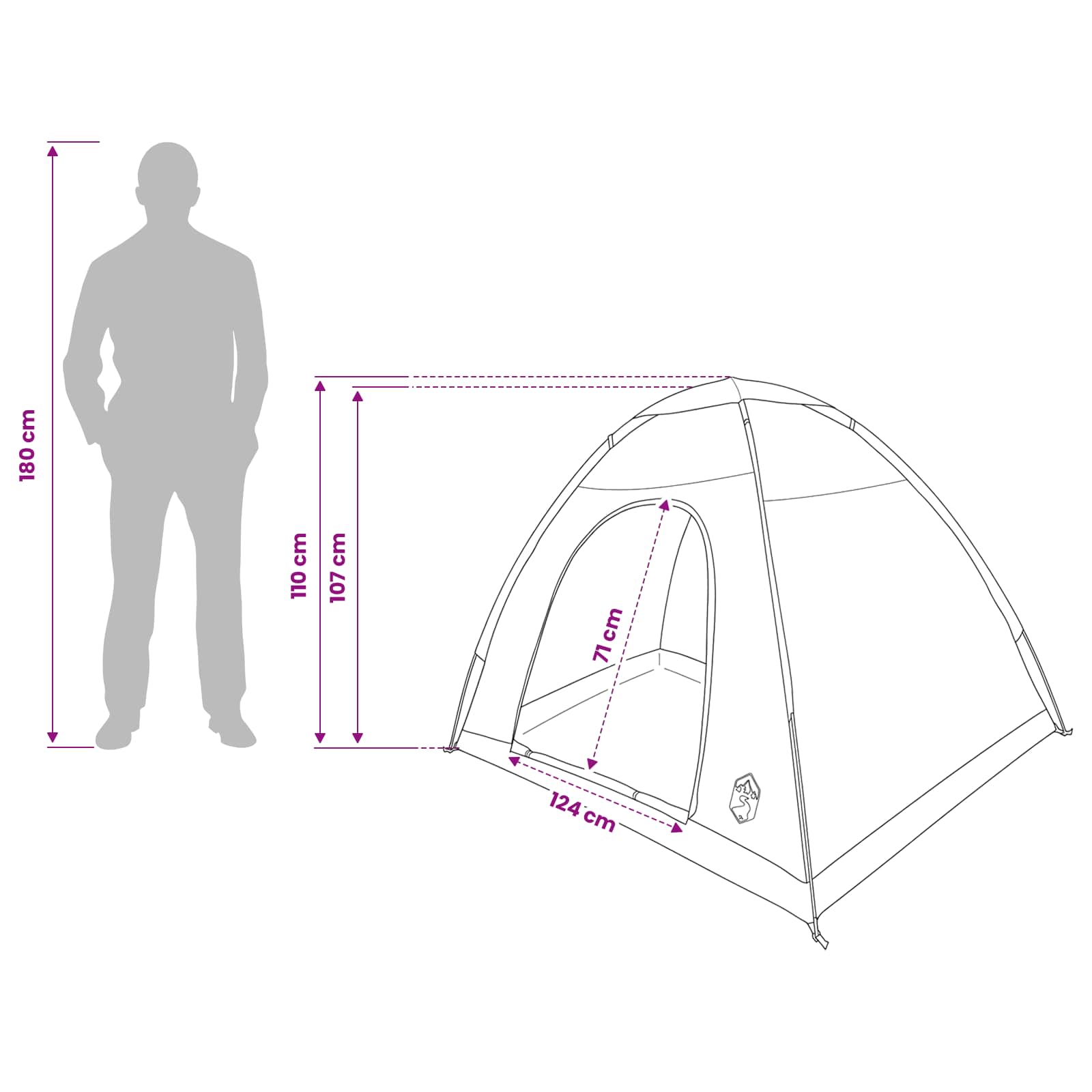 Kamping šator s krovom Maslinasto zelena 190 x 140 x 105 cm