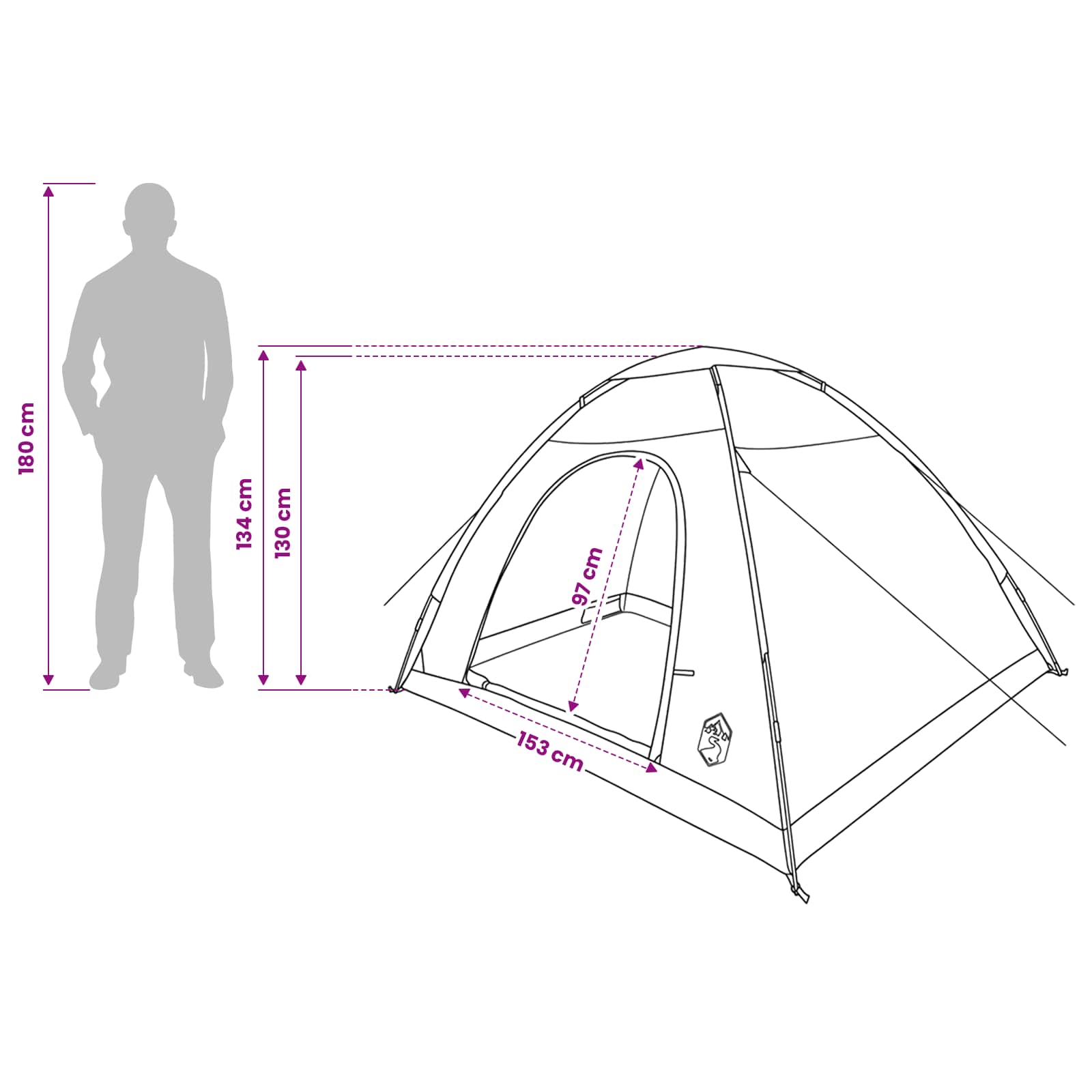 Kamping šator s krovom Siva i narančasta 275 x 215 x 125 cm