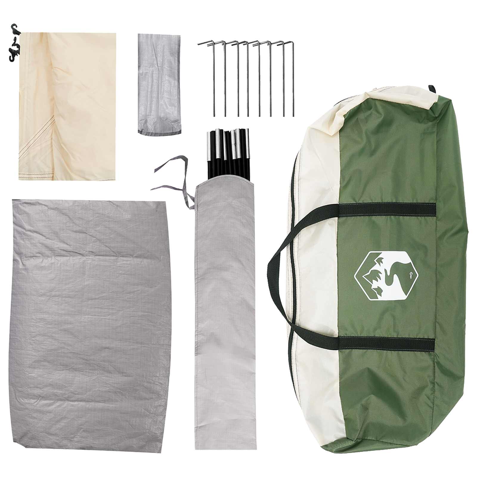 Kamping šator s krovom Zelena 335 x 275 x 180 cm