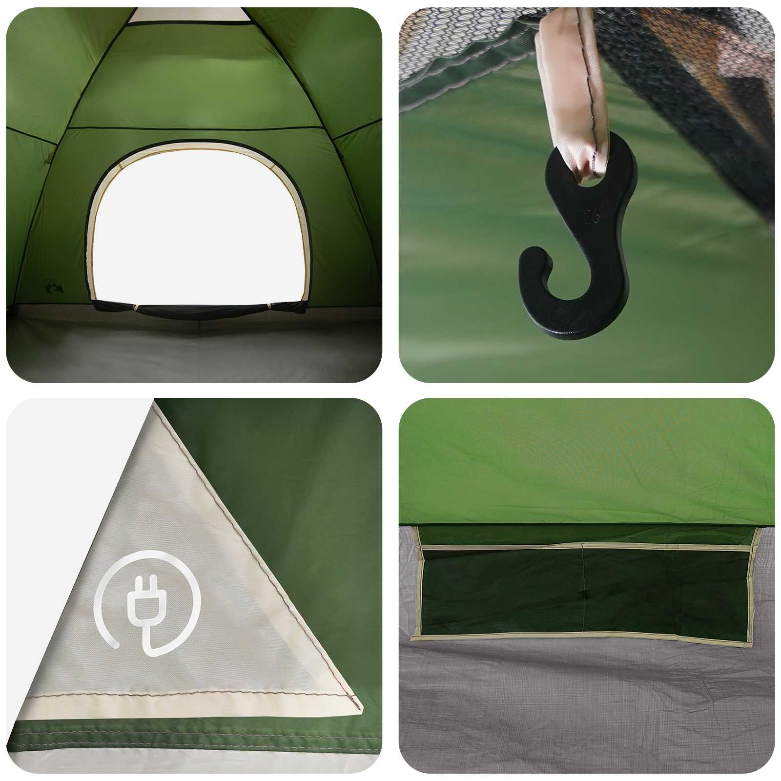 Kamping šator s krovom Zelena 335 x 275 x 180 cm